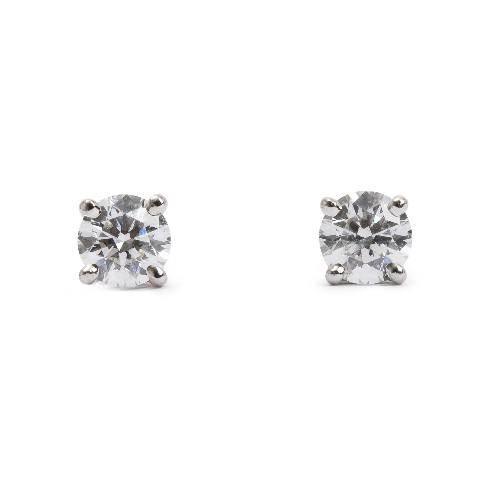 Tiffany & Co. Platinum 0.42 tcw Diamond Stud Earrings w/ Box & Papers
