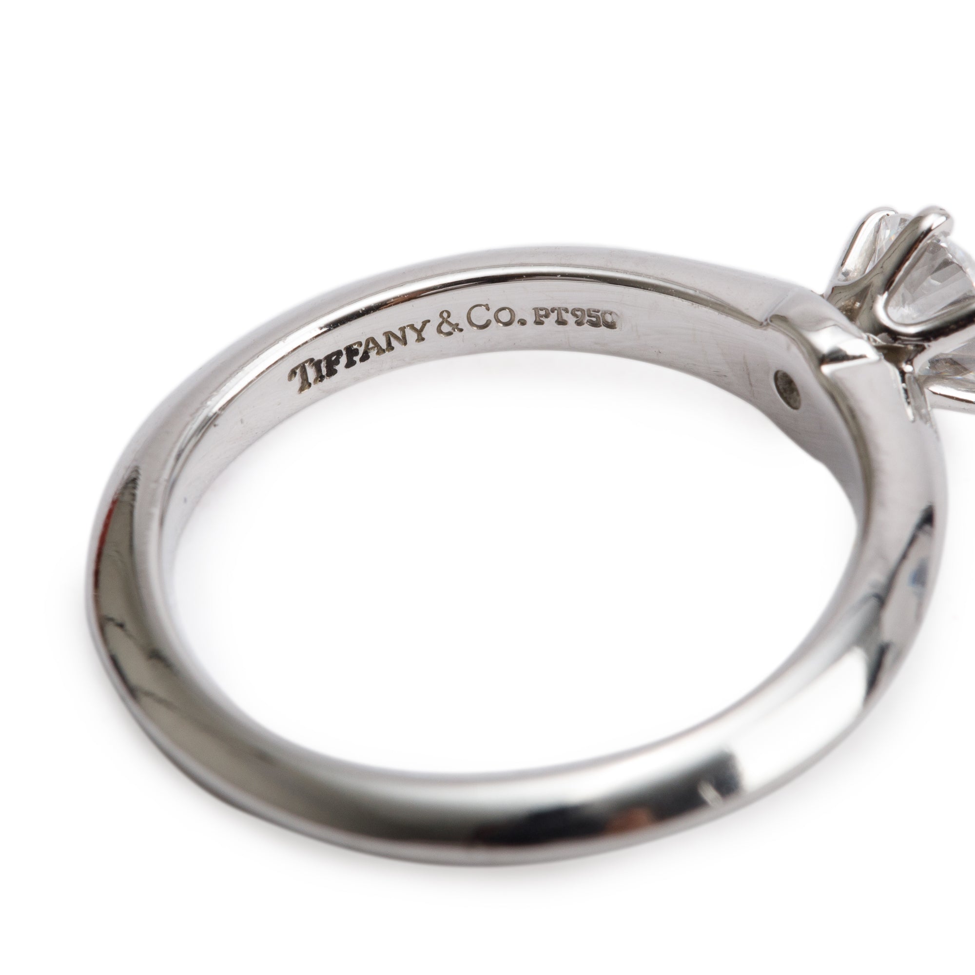 Tiffany & Co. Platinum 0.45 ct. Diamond Solitaire Engagement Ring, Size 5.25 w/ Box & Certificate