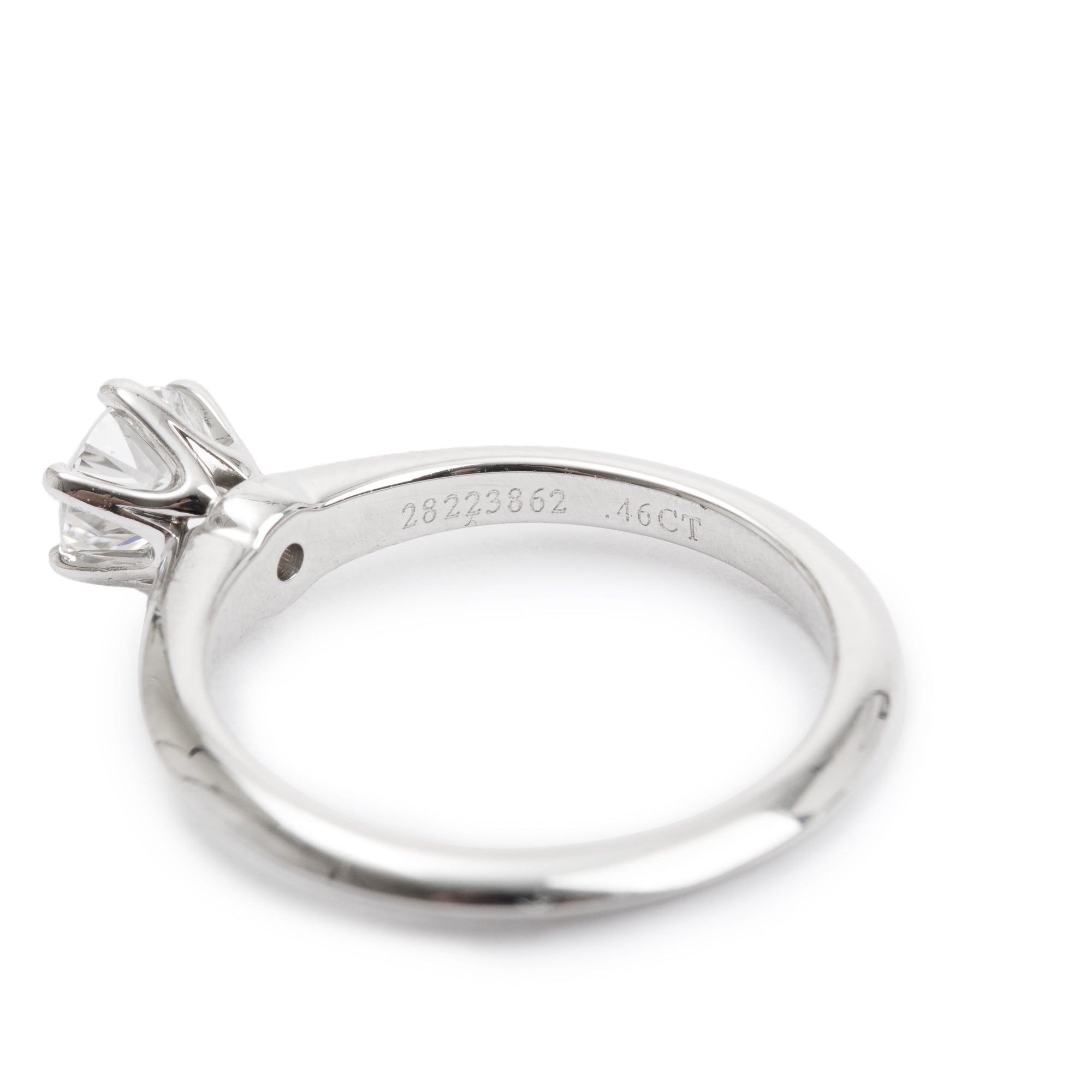 Tiffany & Co. Platinum 0.46 ct. Diamond Solitaire Engagement Ring, Size 4.5