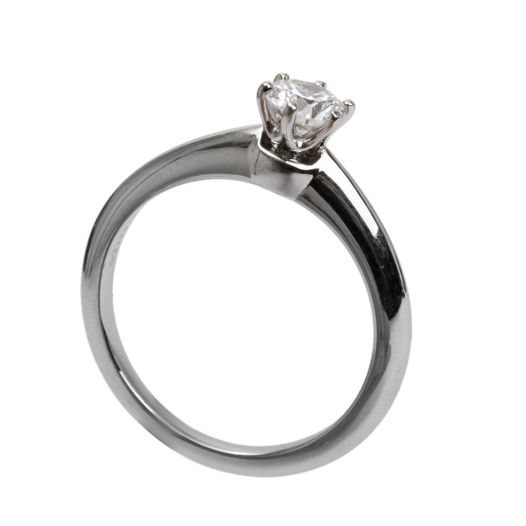 Tiffany & Co. Platinum 0.52 ct. Diamond Solitaire Engagement Ring, Size 7 w/ Box & Certificate