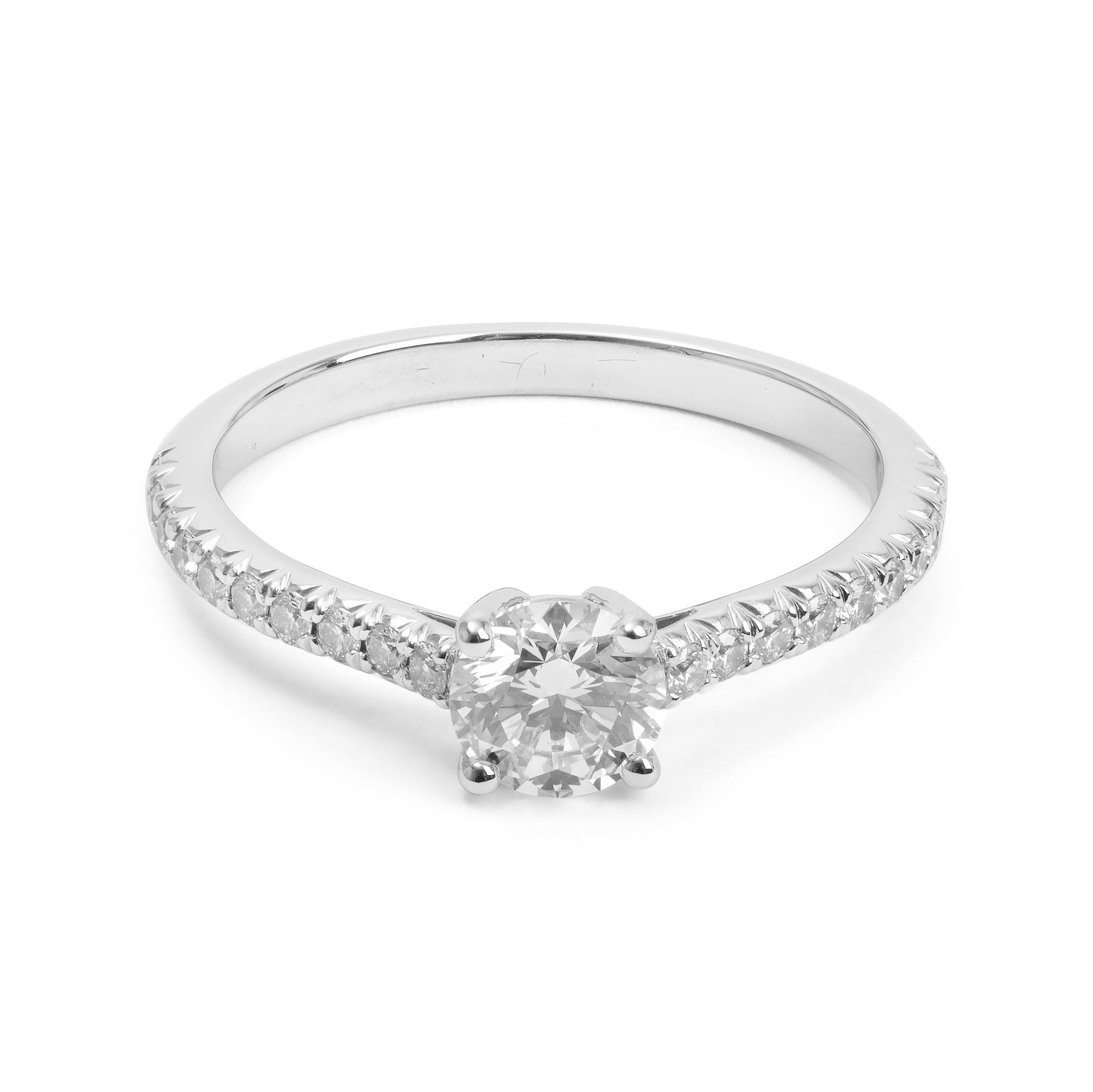 Tiffany & Co. Platinum 0.52 ct. Round Brilliant Cut Diamond Novo Engagement Ring, Size 5.5 w/ Box & Paperwork