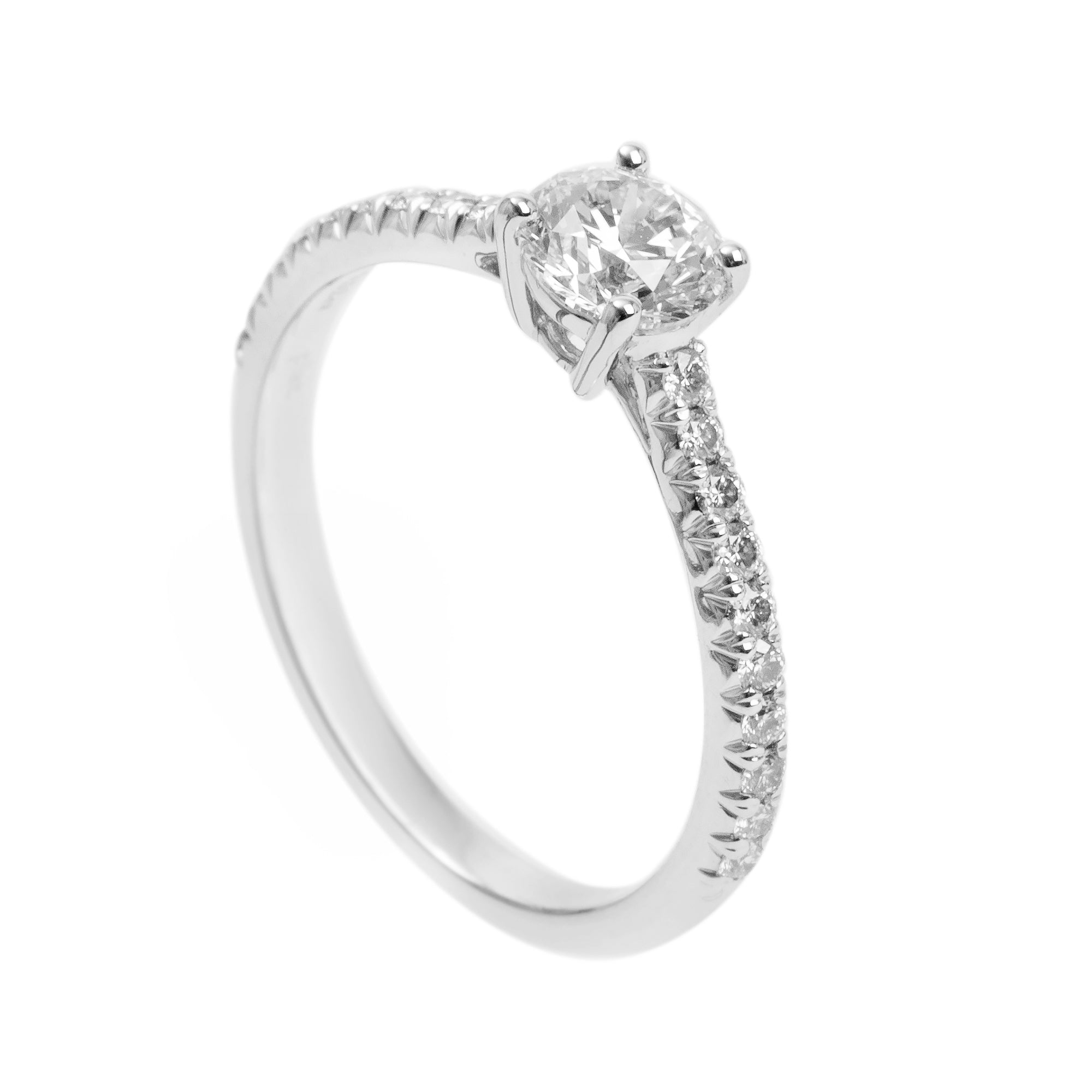 Tiffany & Co. Platinum 0.52 ct. Round Brilliant Cut Diamond Novo Engagement Ring, Size 5.5 w/ Box & Paperwork