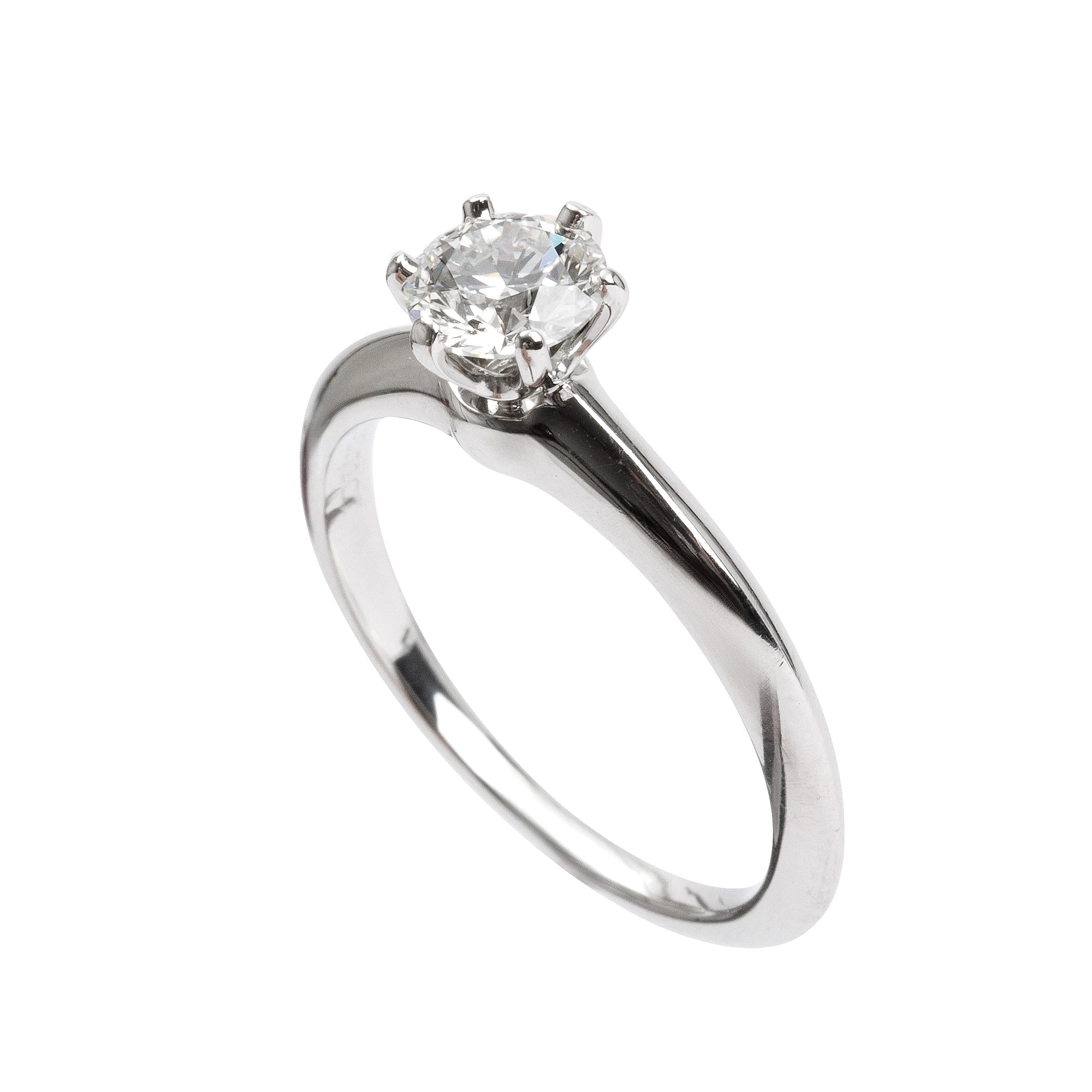 Tiffany & Co. Platinum 0.72 ct. Diamond Solitaire Engagement Ring, Size 7 w/ Box