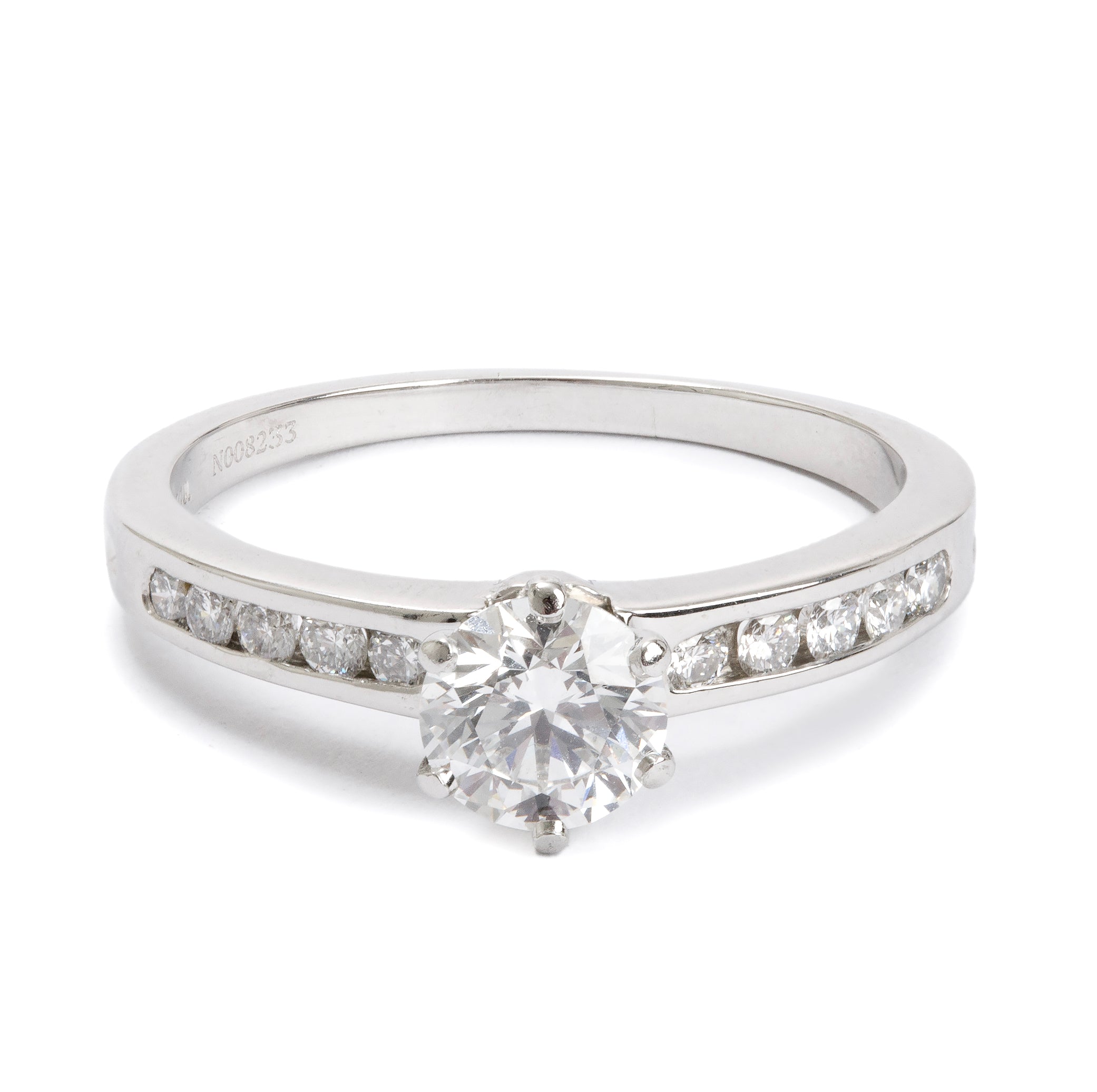 Tiffany & Co. Platinum 0.80 ct. Round Brilliant Cut Diamond Engagement Ring, Size 8