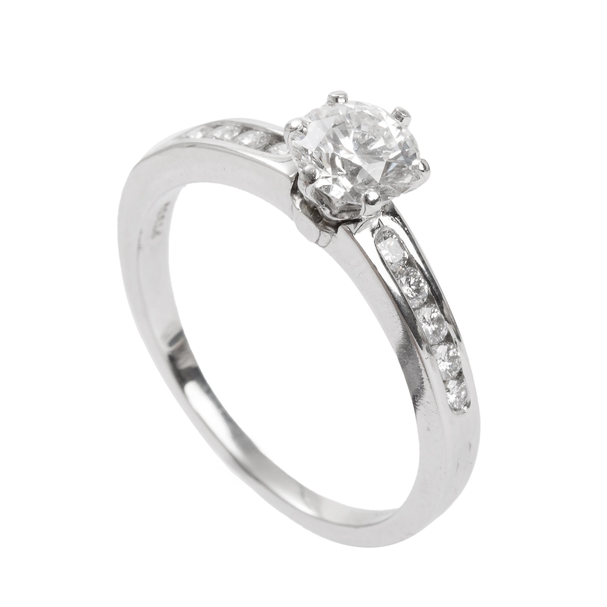 Tiffany & Co. Platinum 0.80 ct. Round Brilliant Cut Diamond Engagement Ring, Size 8