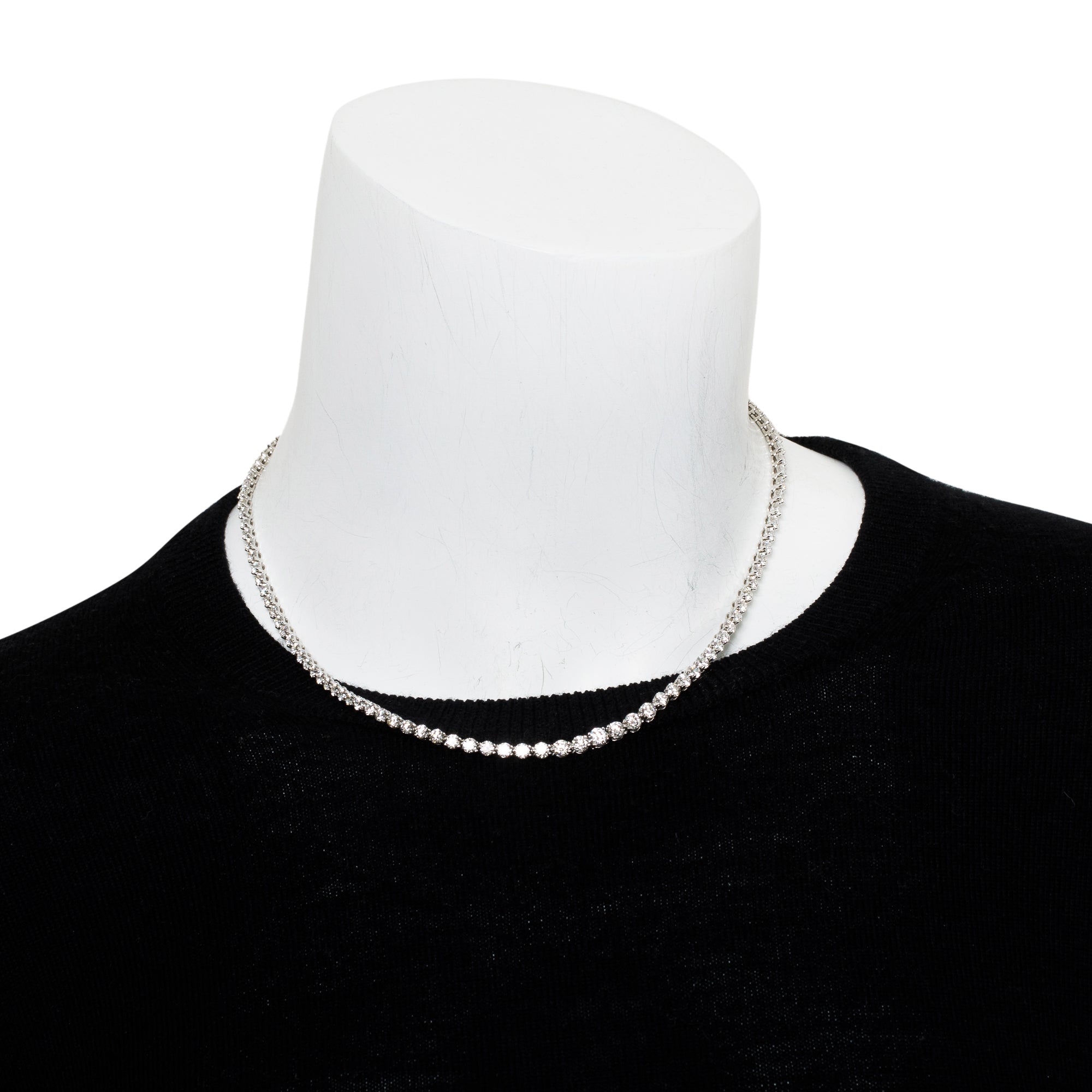 Tiffany & Co. Platinum 10.39 tcw. Diamond Victoria Graduated Line Necklace w/ Box