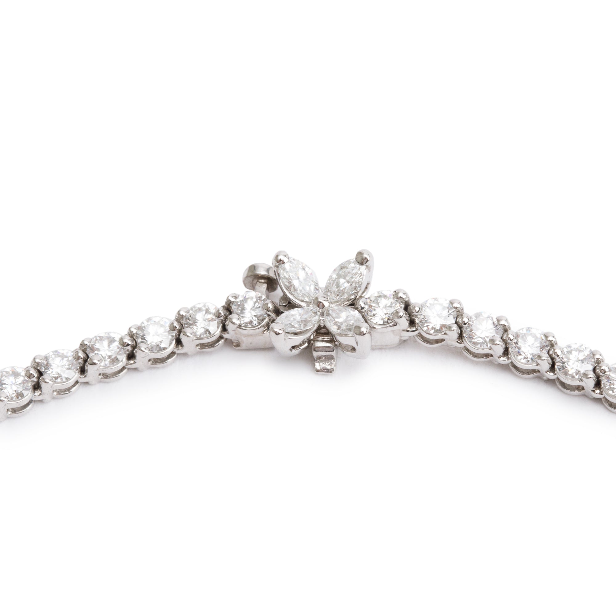 Tiffany & Co. Platinum 10.39 tcw. Diamond Victoria Graduated Line Necklace w/ Box