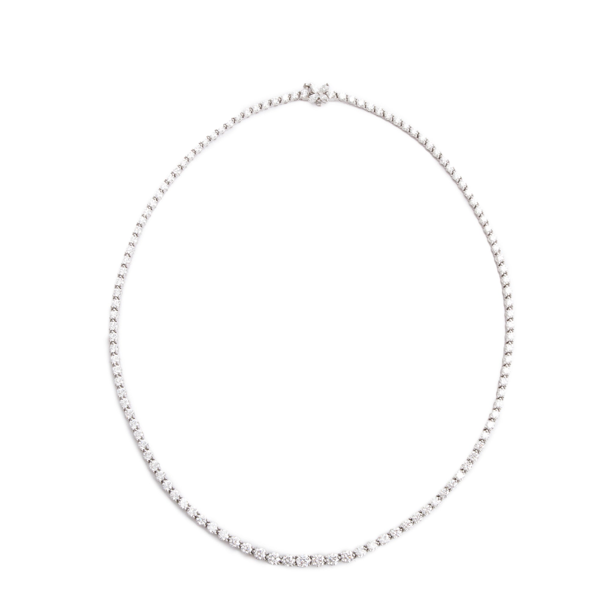 Tiffany & Co. Platinum 10.39 tcw. Diamond Victoria Graduated Line Necklace w/ Box