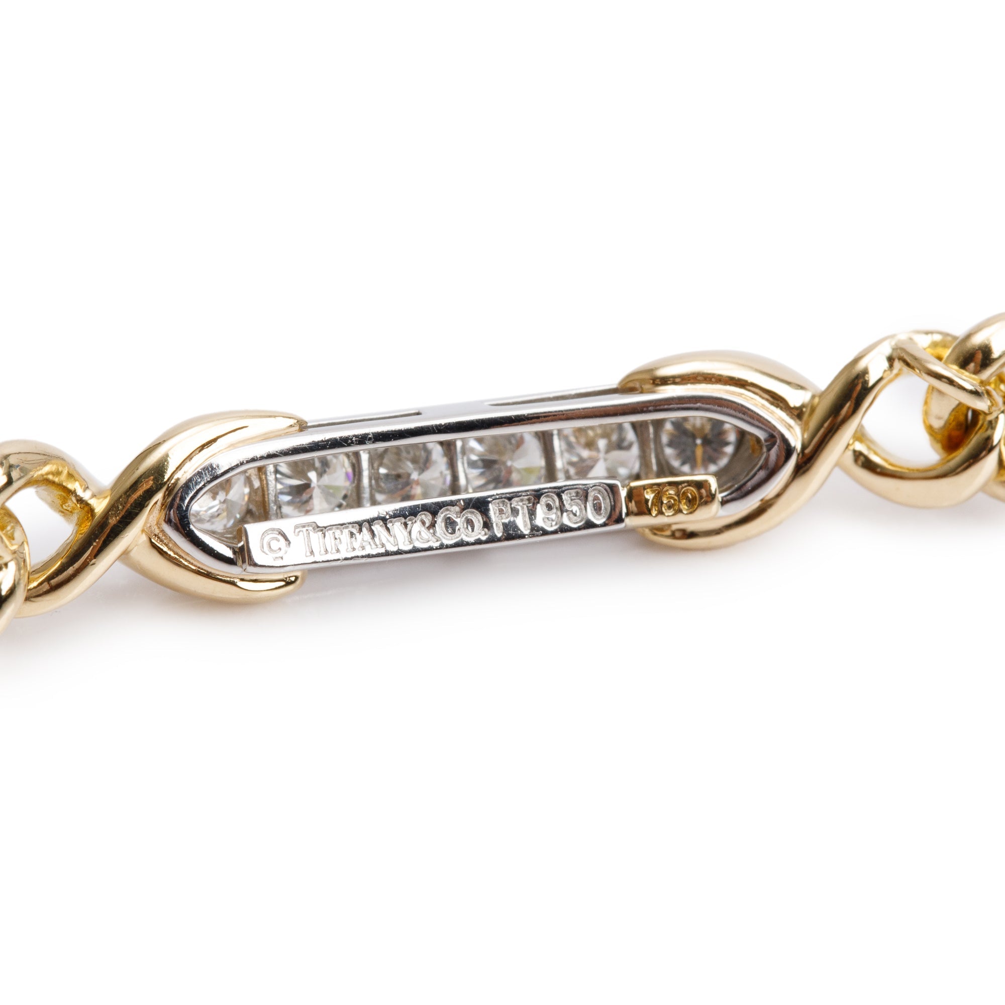 Tiffany & Co. Platinum & 18k Yellow Diamond Chain Link Bracelet