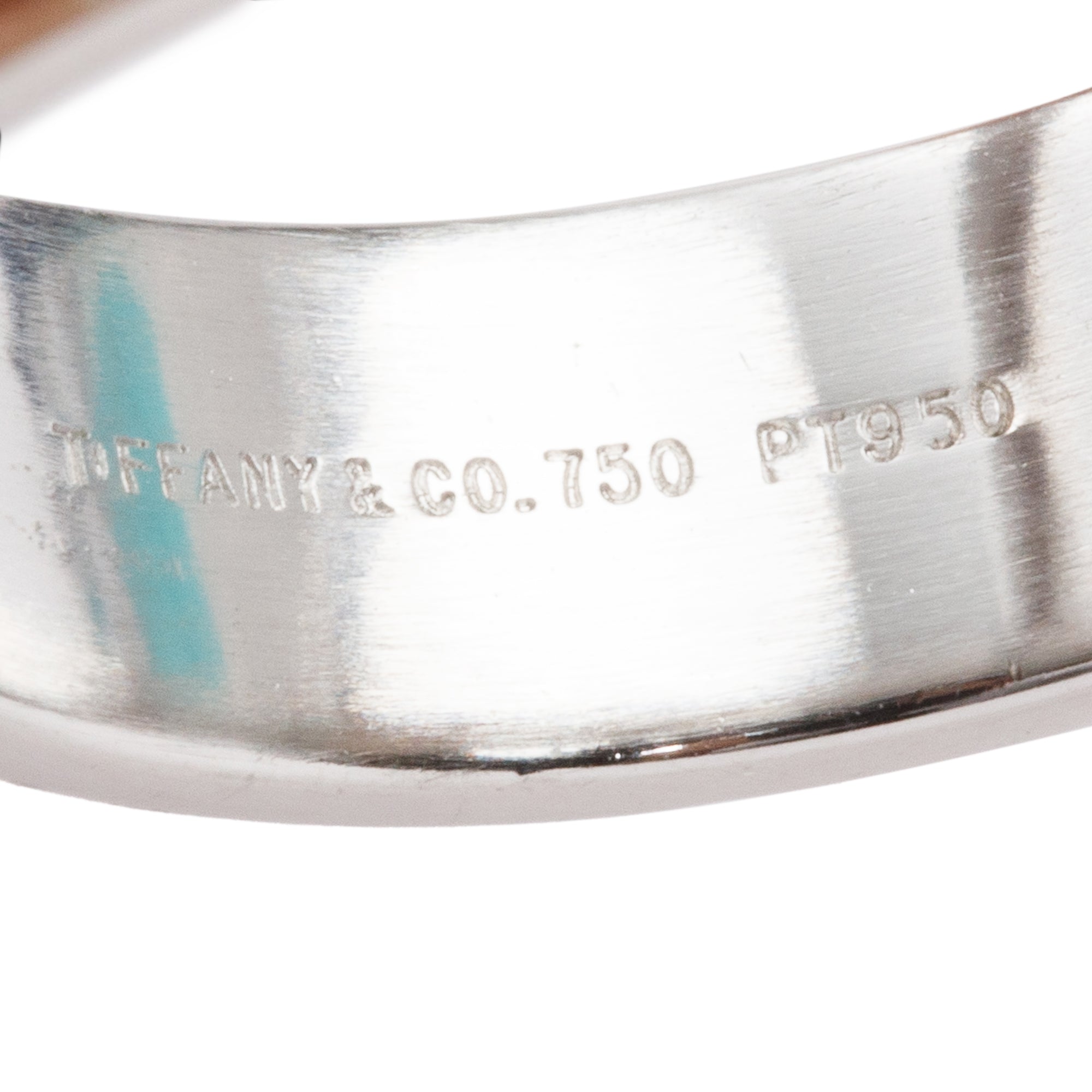 Tiffany & Co. Platinum & 18k Yellow Gold Ribbed Band Ring, Size 7.75