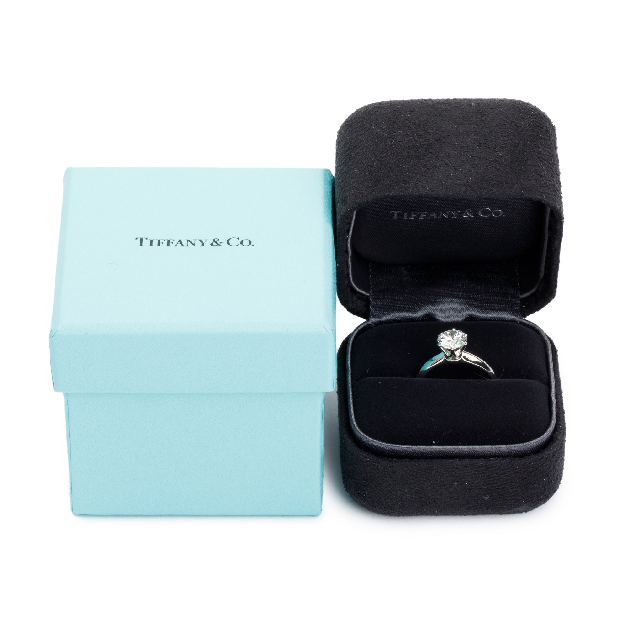 Tiffany & Co. Platinum 1.02 ct. Diamond Solitaire Engagement Ring, Size 4 w/ Box