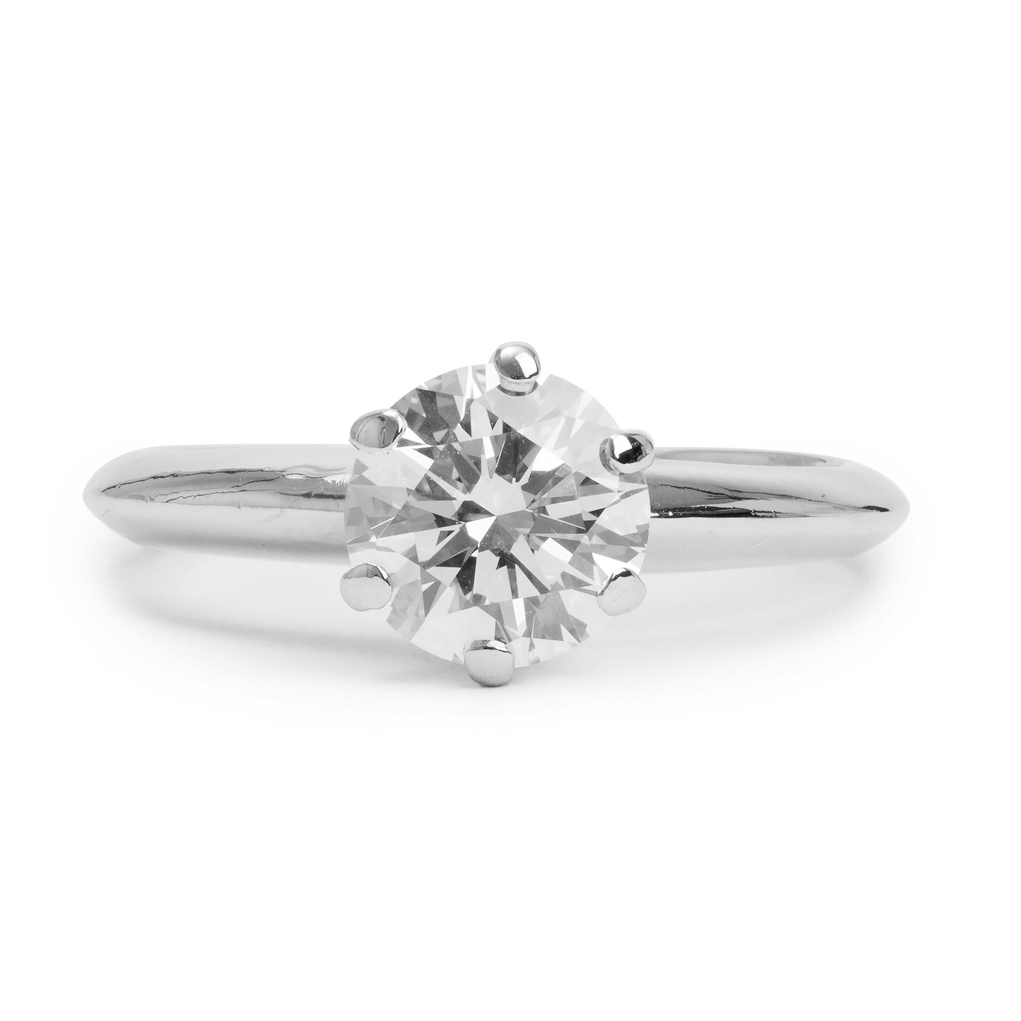 Tiffany & Co. Platinum 1.02 ct. Diamond Solitaire Engagement Ring, Size 4 w/ Box