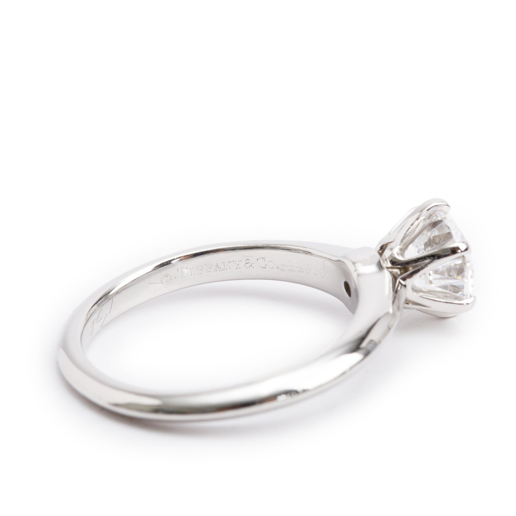 Tiffany & Co. Platinum 1.18 ct. Diamond Solitaire Engagement Ring, Size 6 w/ Box & Papers