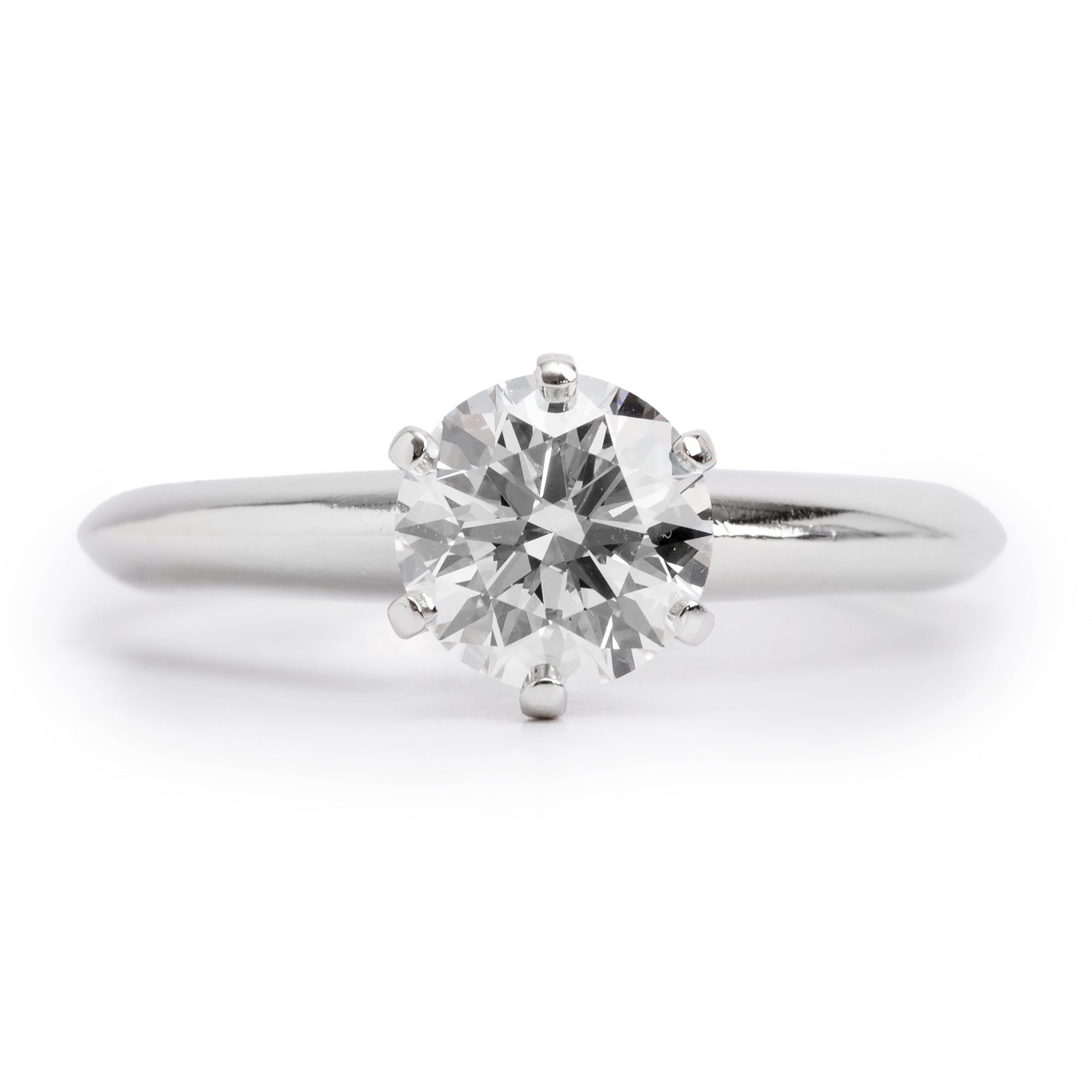 Tiffany & Co. Platinum 1.18 ct. Diamond Solitaire Engagement Ring, Size 6 w/ Box & Papers
