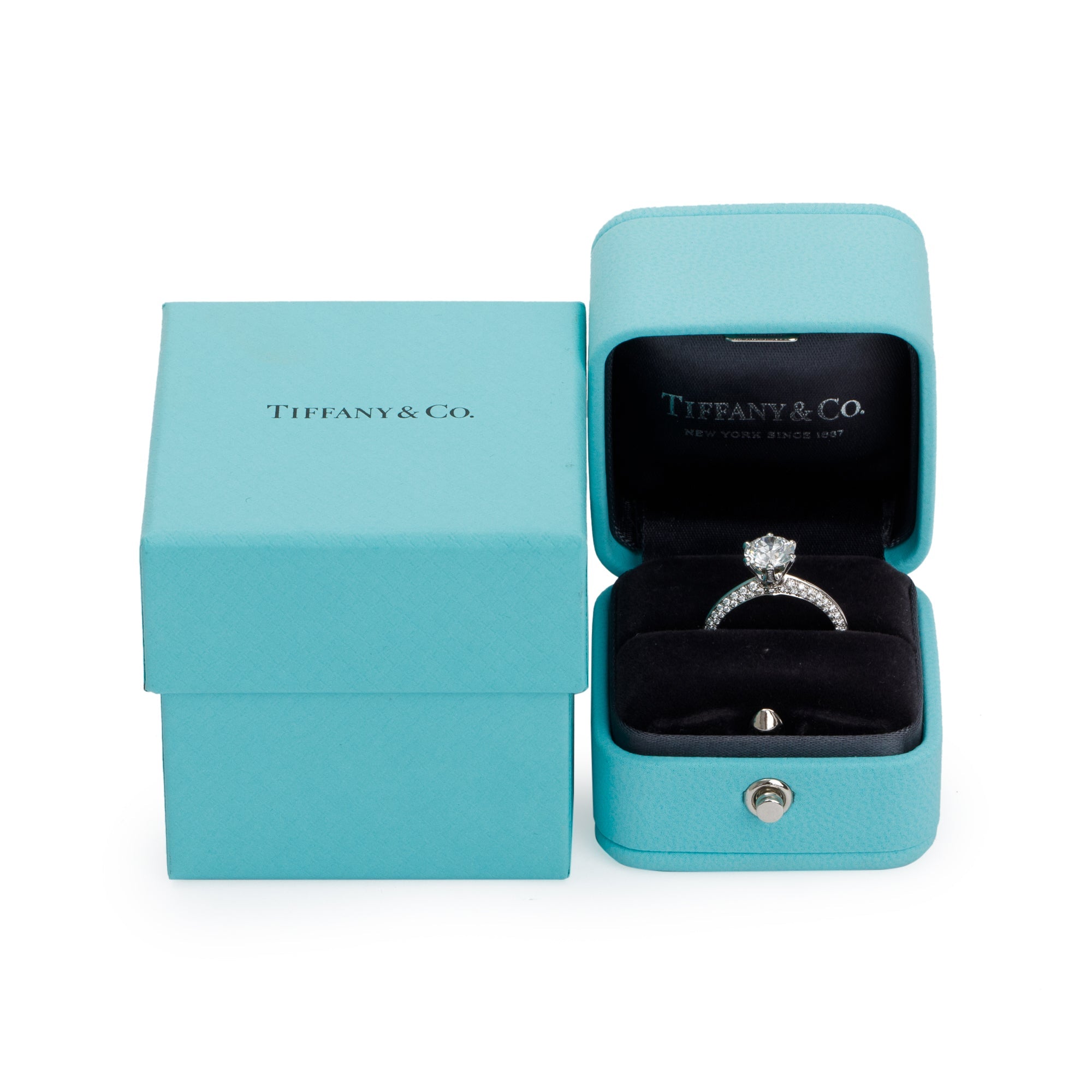 Tiffany & Co. Platinum 1.28 ct. Diamond Engagement Ring, Size 6 w/ Box & Papers