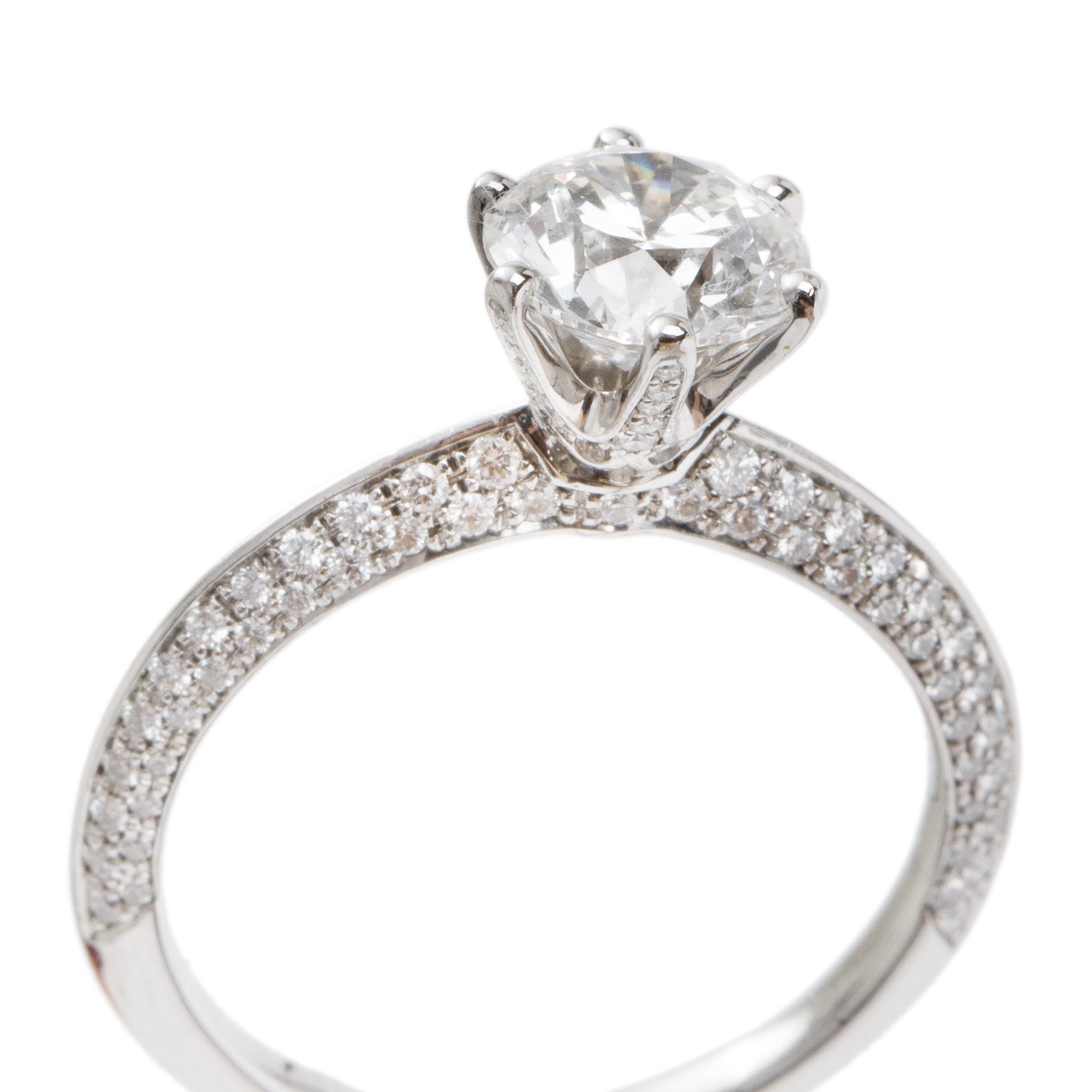 Tiffany & Co. Platinum 1.28 ct. Diamond Engagement Ring, Size 6 w/ Box & Papers