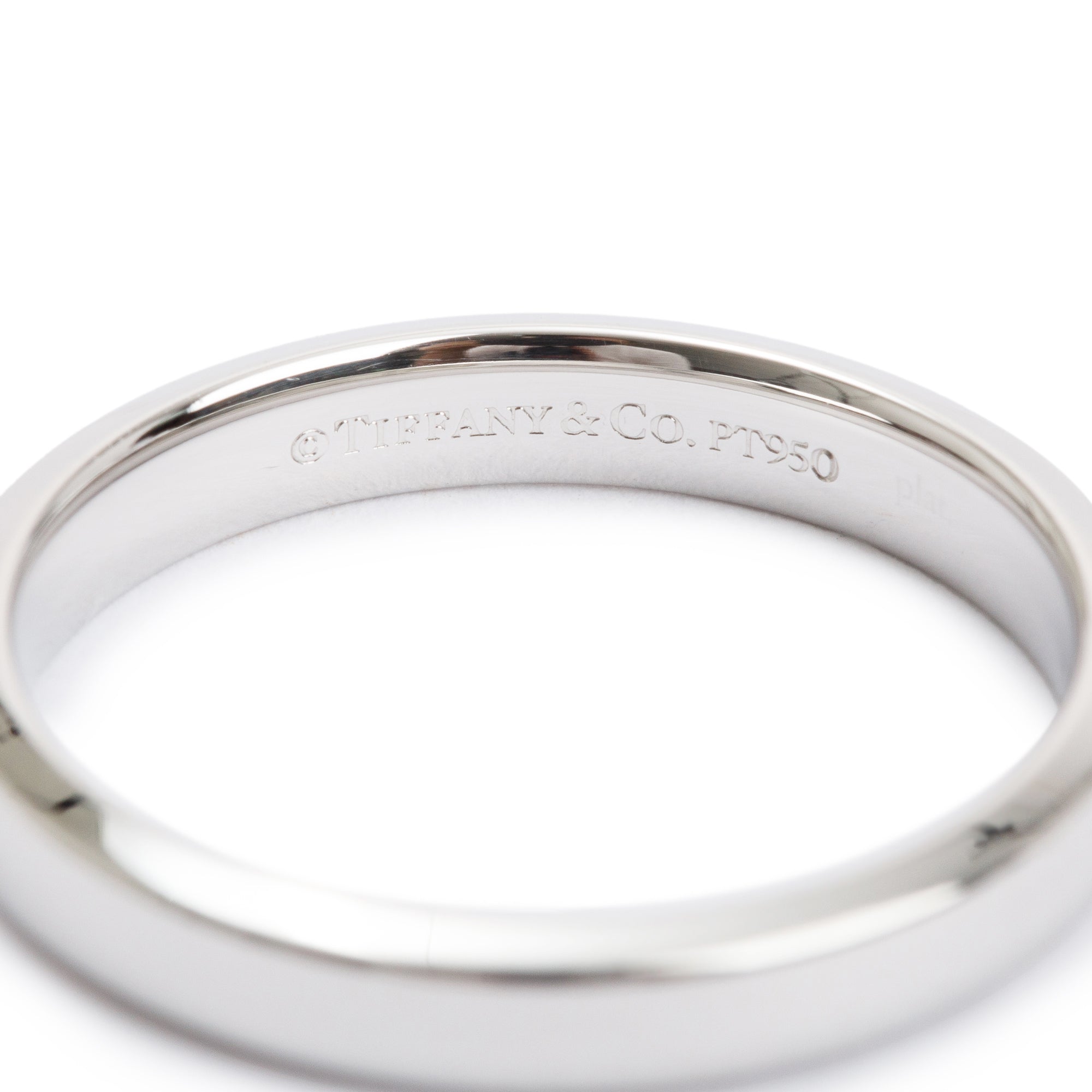 Tiffany & Co. Platinum 3 MM Wedding Band Ring, Size 7
