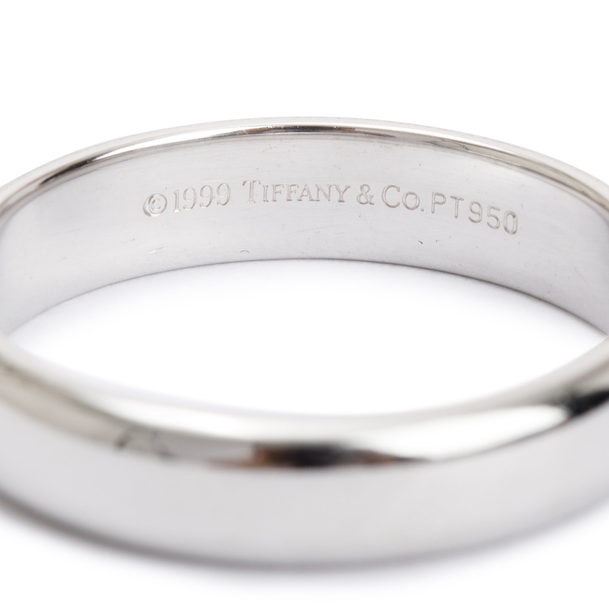 Tiffany & Co. Platinum 4.5MM Wedding Band Ring, Size 9