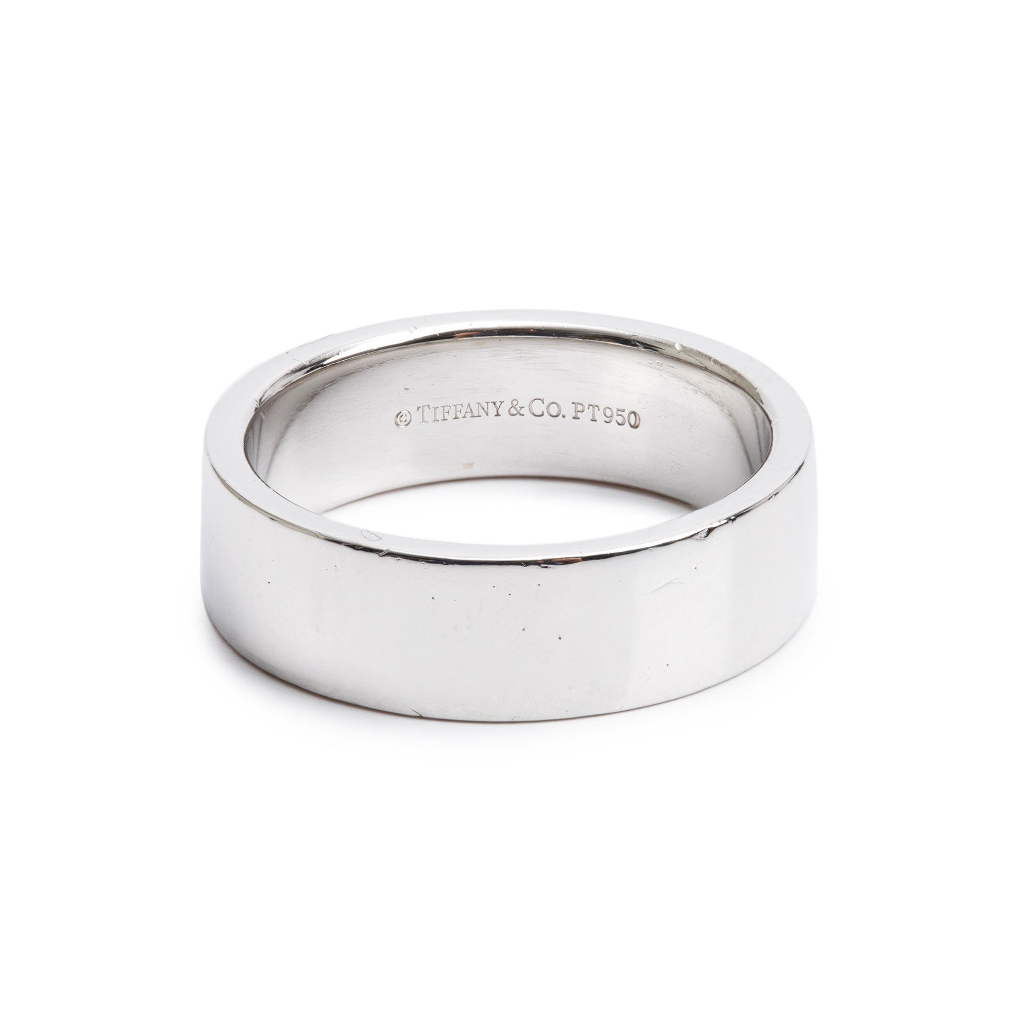 Tiffany & Co. Platinum 6 MM Wedding Band Ring, Size 7.5