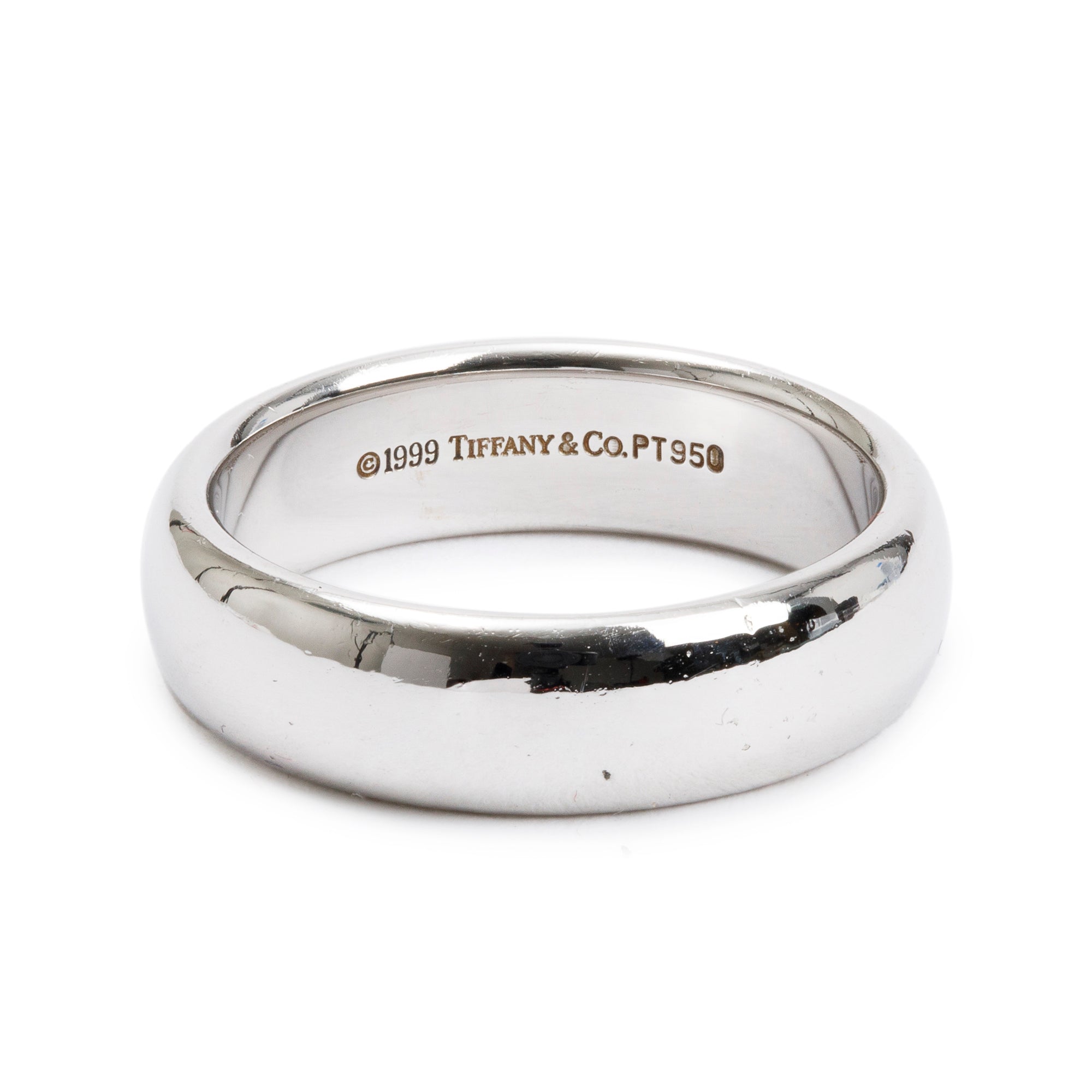 Tiffany & Co. Platinum 6 MM Wedding Band Ring, Size 8.5