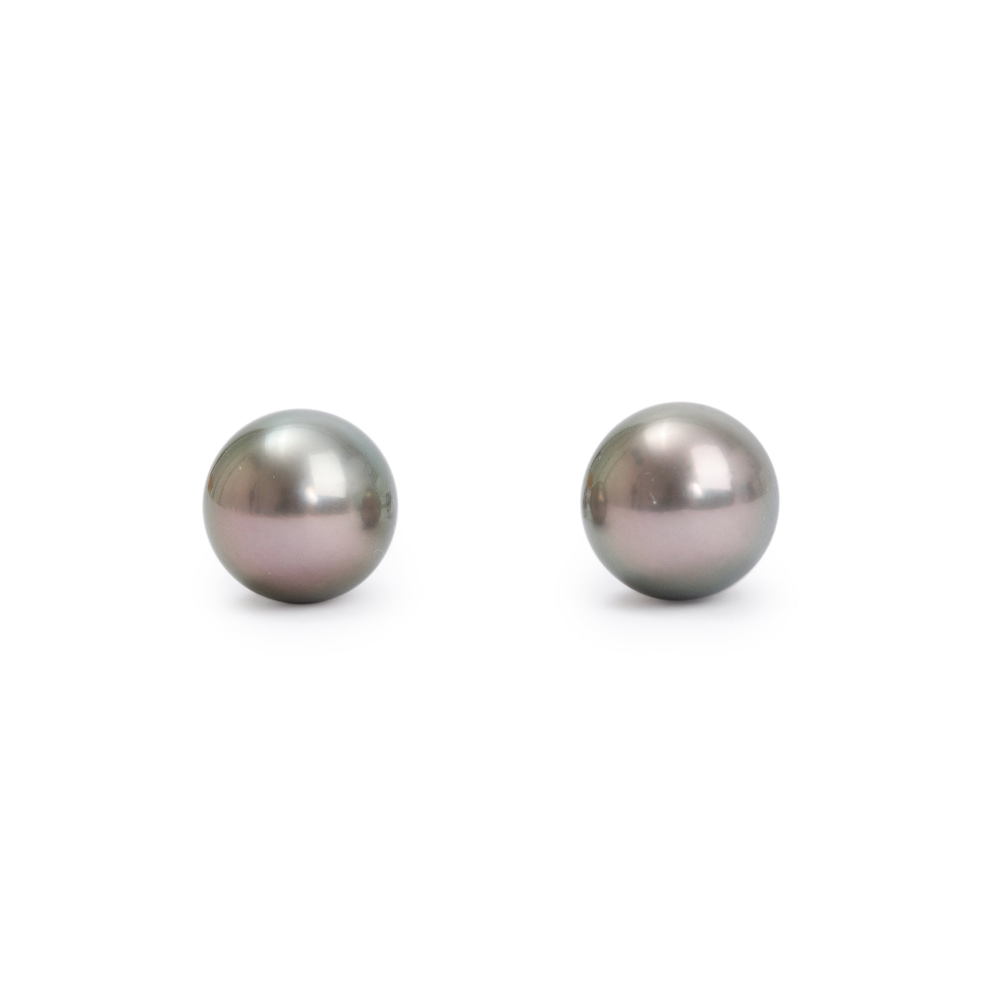 Tiffany & Co. Platinum 9-9.5 MM Tahitian Pearl Earrings w/ Box