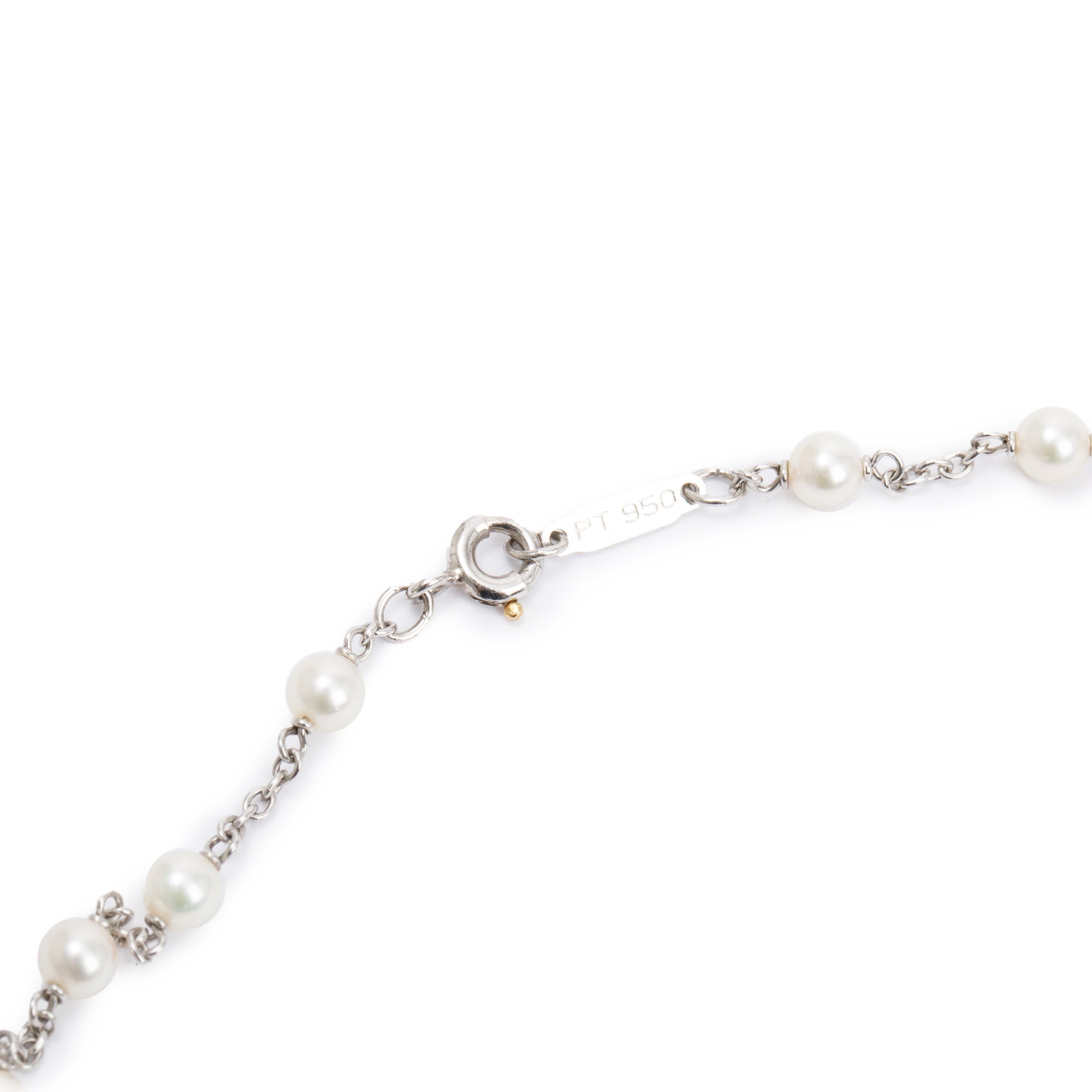 Tiffany & Co. Platinum Diamond Butterfly Pendant Pearl Necklace