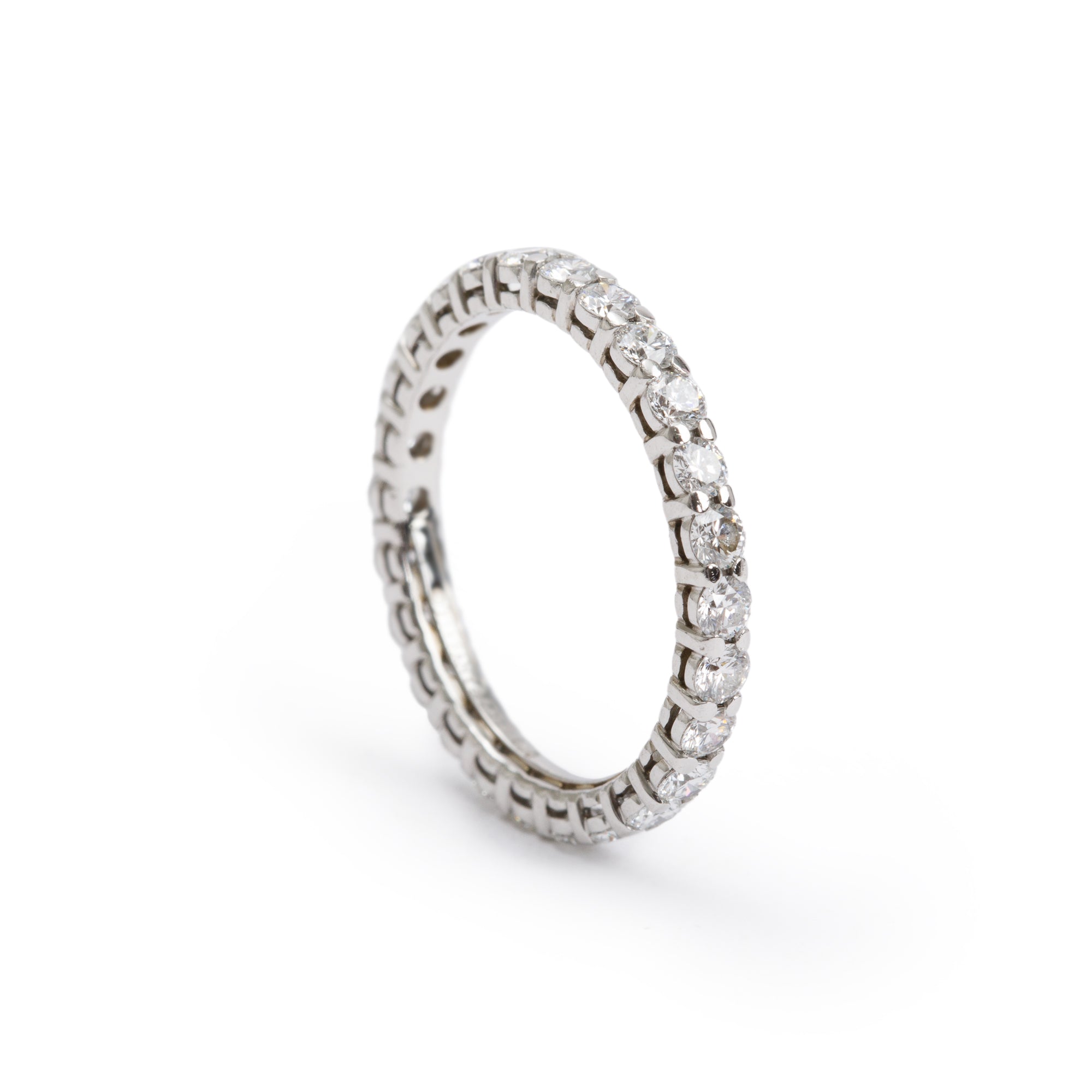 Tiffany & Co. Platinum Diamond Eternity Band Ring, Size 4.5 w/ Tiffany Valuation