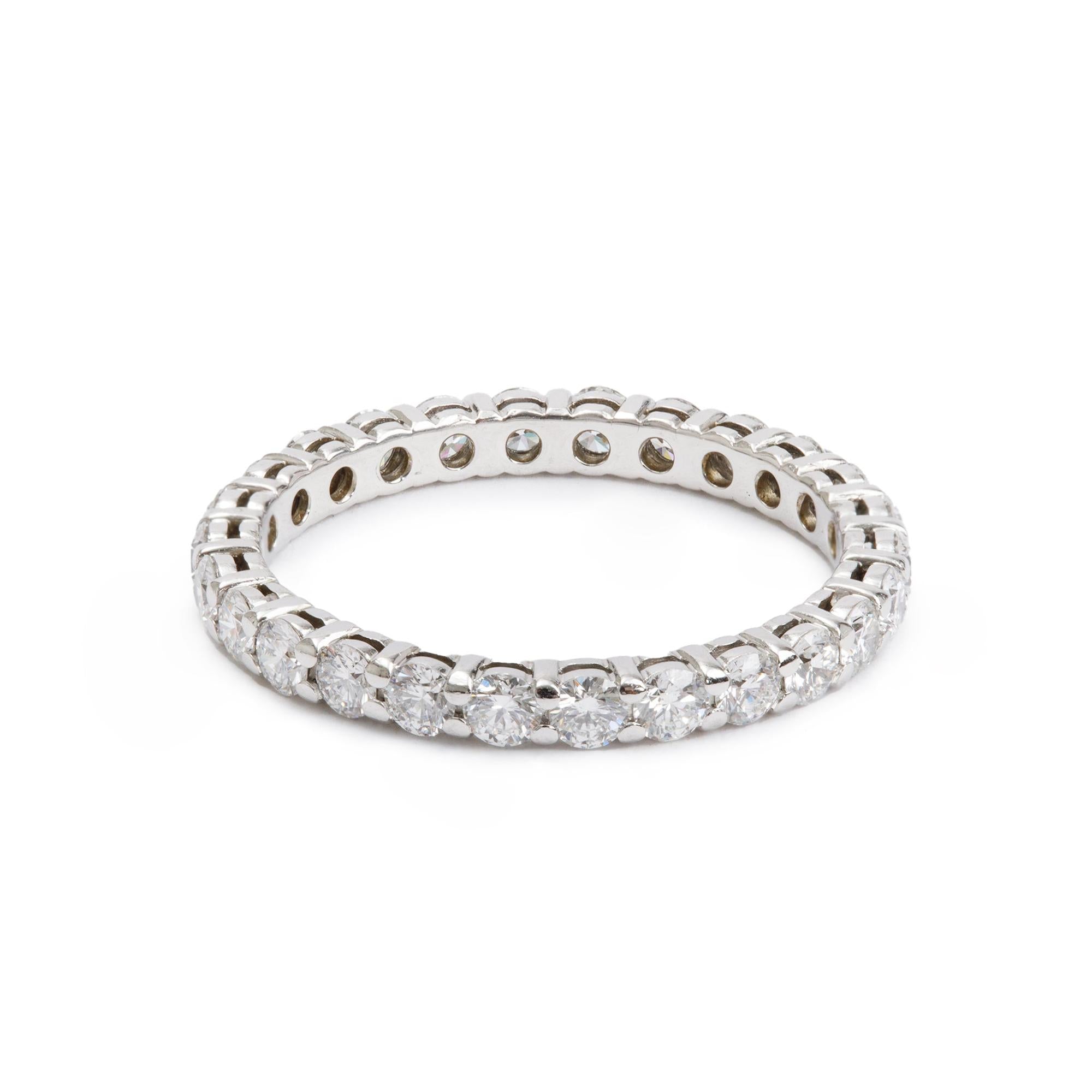 Tiffany & Co. Platinum Diamond Eternity Band Ring, Size 4.5 w/ Tiffany Valuation