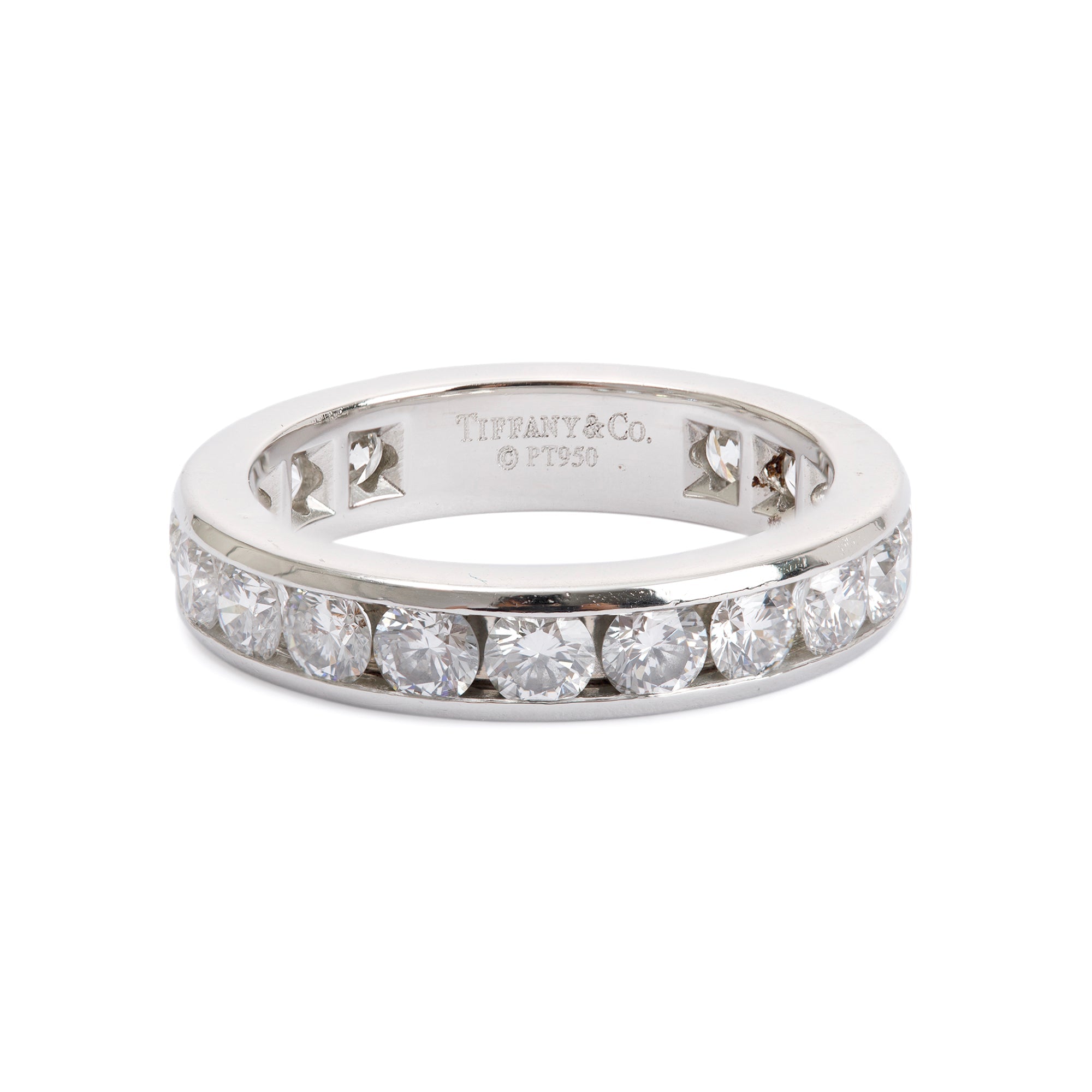 Tiffany & Co. Platinum & Diamond Eternity Wedding Band Ring