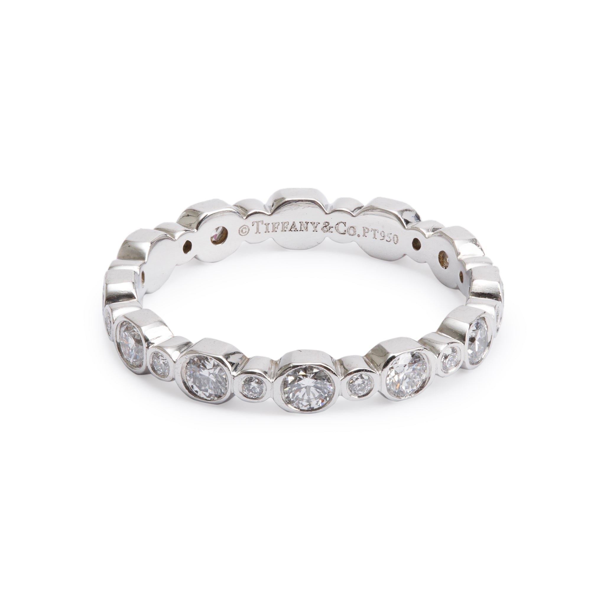 Tiffany & Co. Platinum Diamond Jazz Eternity Band Ring, Size 4.75