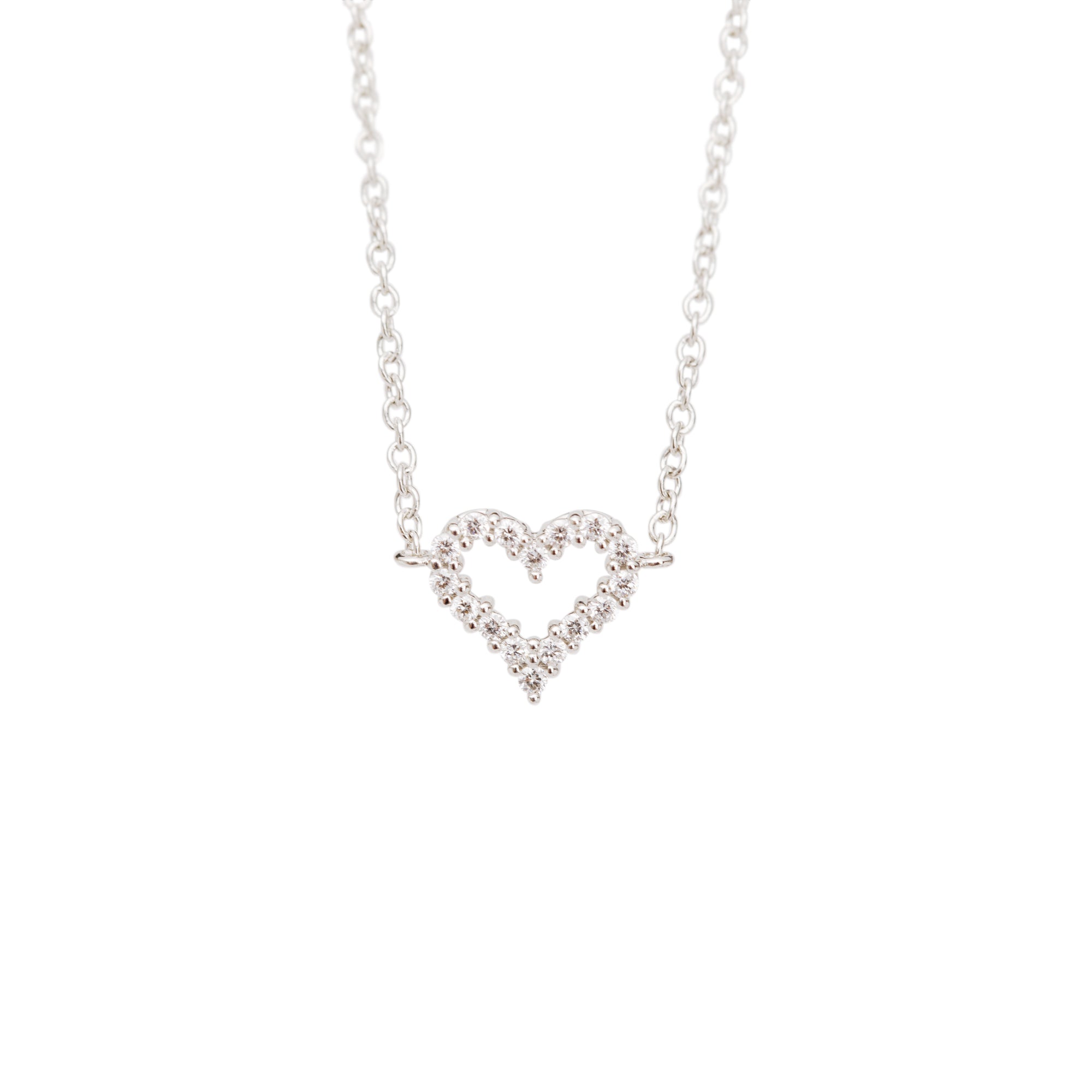 Tiffany & Co. Platinum Diamond Mini Heart Bracelet
