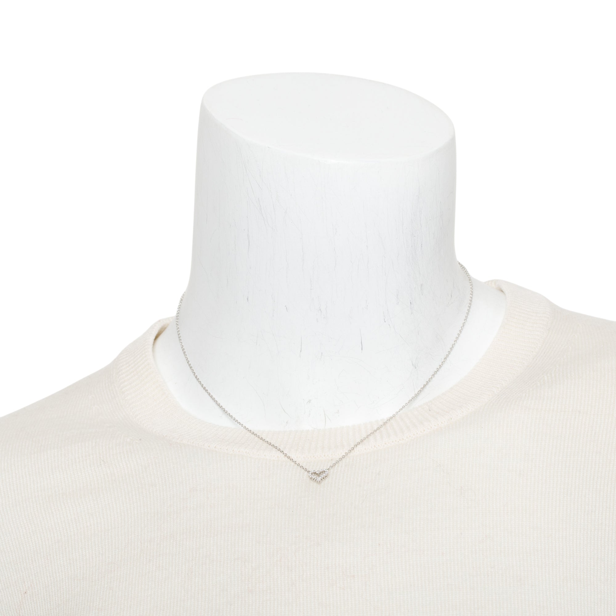 Tiffany & Co. Platinum Diamond Mini Heart Pendant Necklace w/ Box