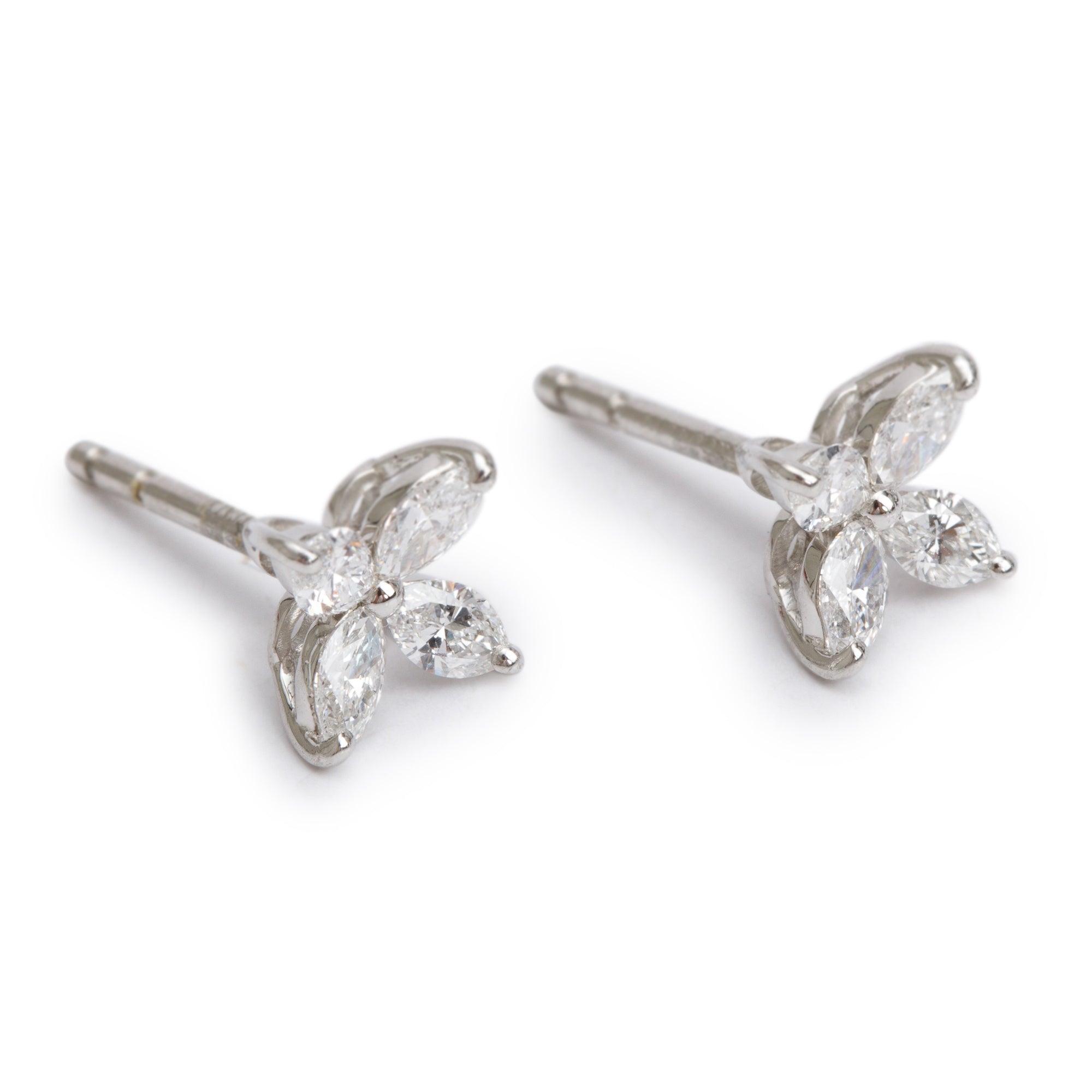 Tiffany & Co. Platinum Diamond Small Victoria Earrings