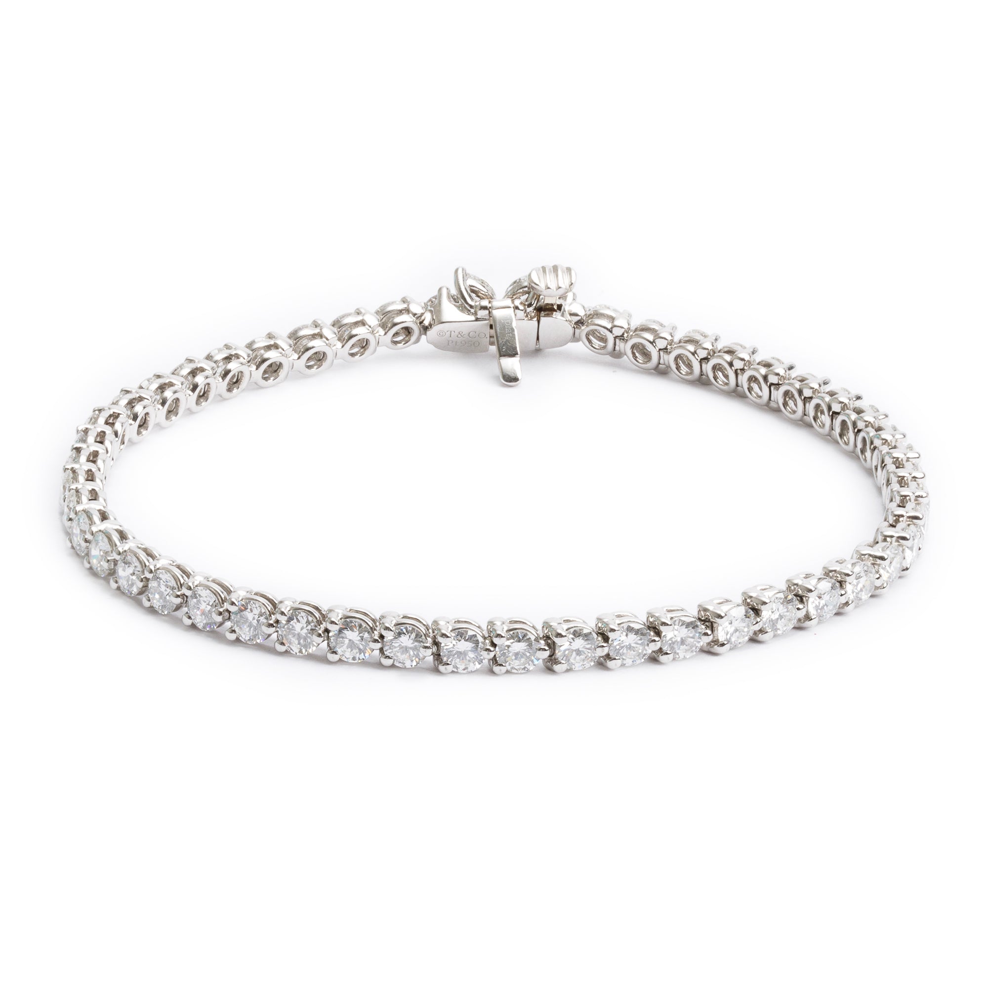 Tiffany & Co. Platinum & Diamond Victoria Tennis Bracelet w/ Box