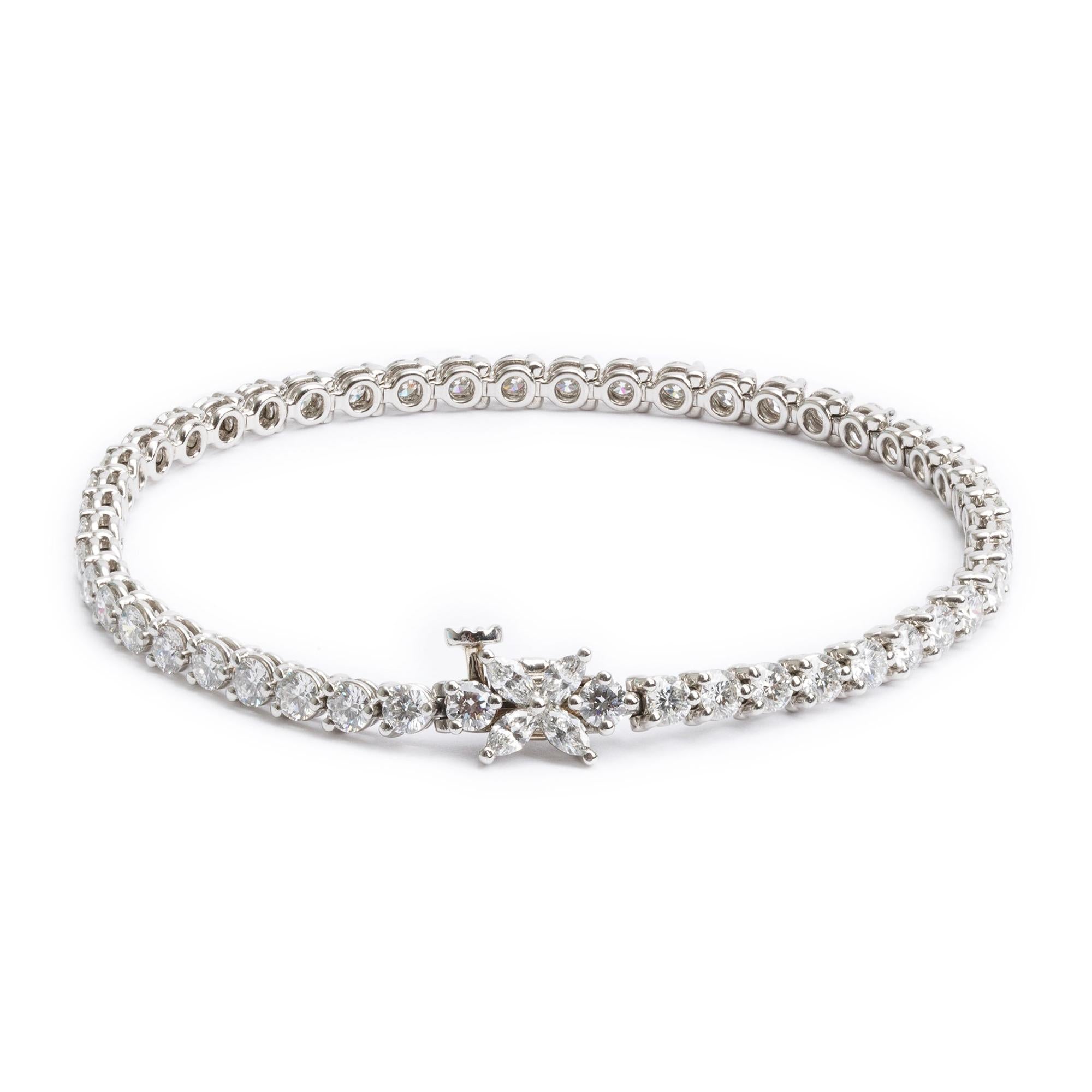 Tiffany & Co. Platinum & Diamond Victoria Tennis Bracelet w/ Box