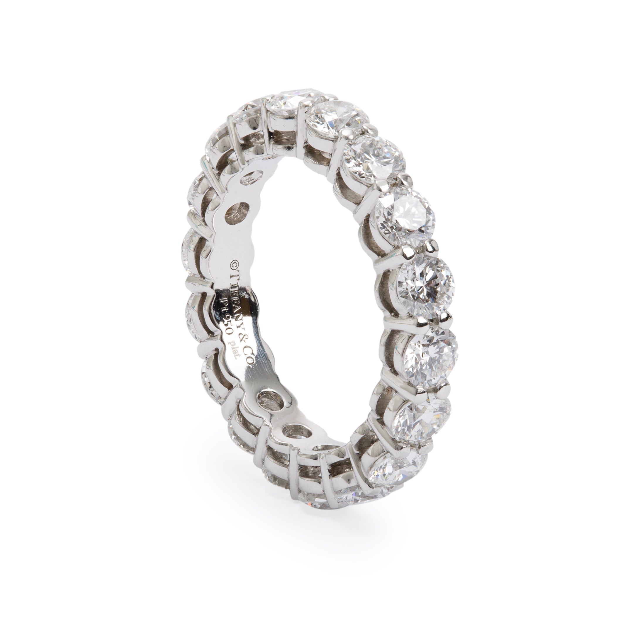 Tiffany & Co. Platinum Embrace Diamond Eternity Band Ring, Size 6 w/ Box & Papers