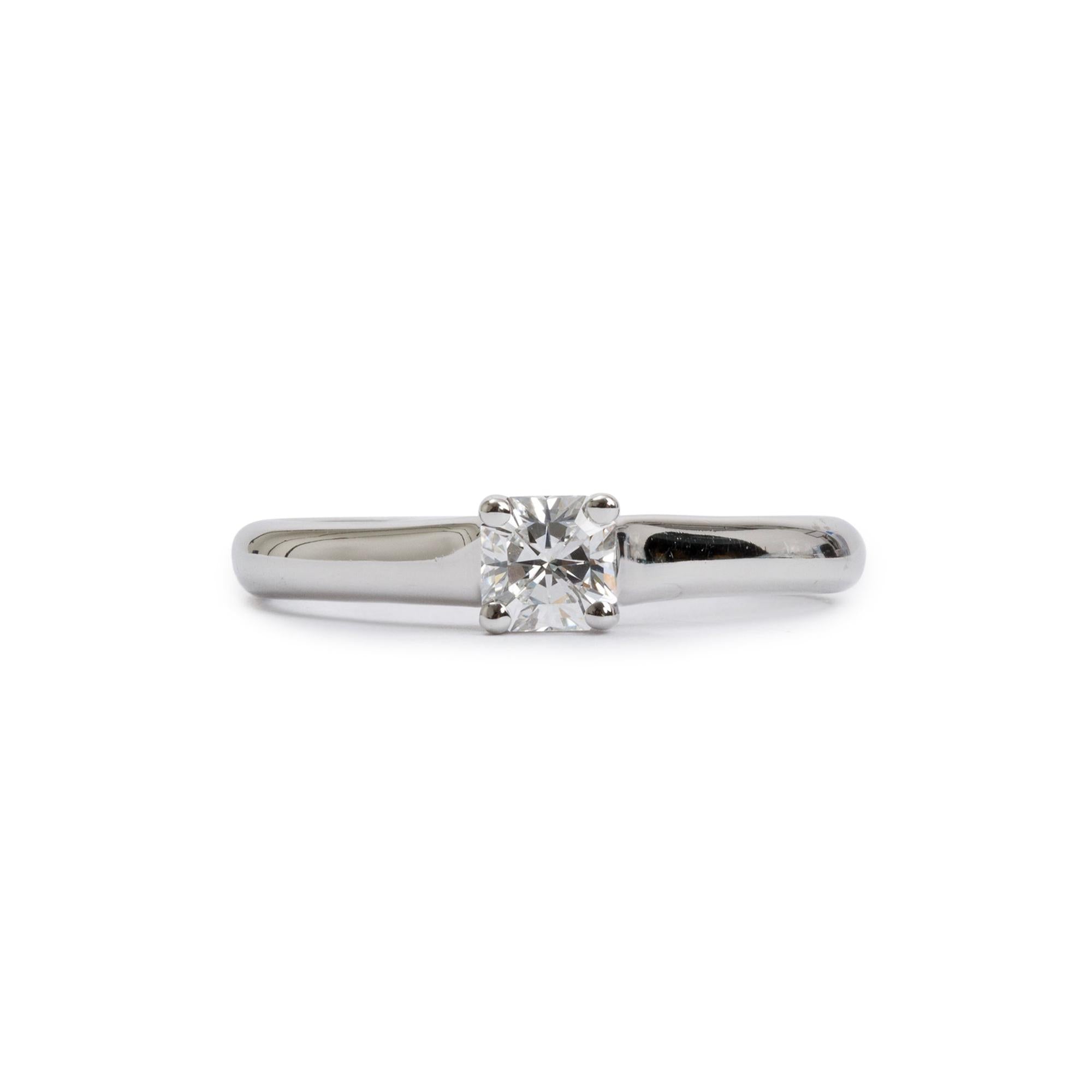 Tiffany & Co. Platinum Lucida Cut 0.32 ct. Diamond Solitaire Engagement Ring, Size 6 w/ Box