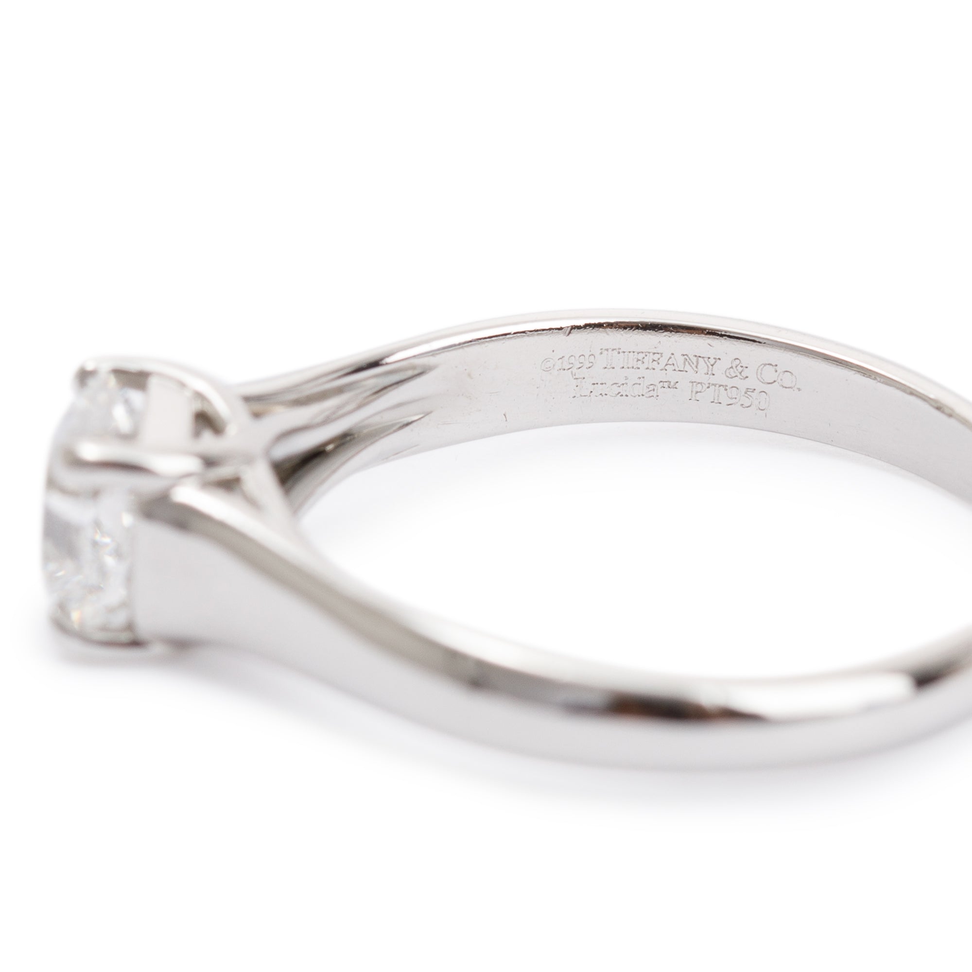 Tiffany & Co. Platinum Lucida Cut 1.01 ct. Diamond Solitaire Engagement Ring w/ Box & Papers