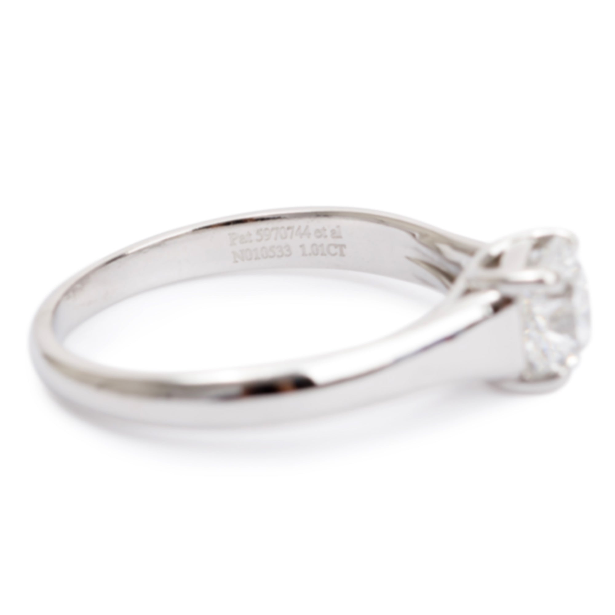 Tiffany & Co. Platinum Lucida Cut 1.01 ct. Diamond Solitaire Engagement Ring w/ Box & Papers