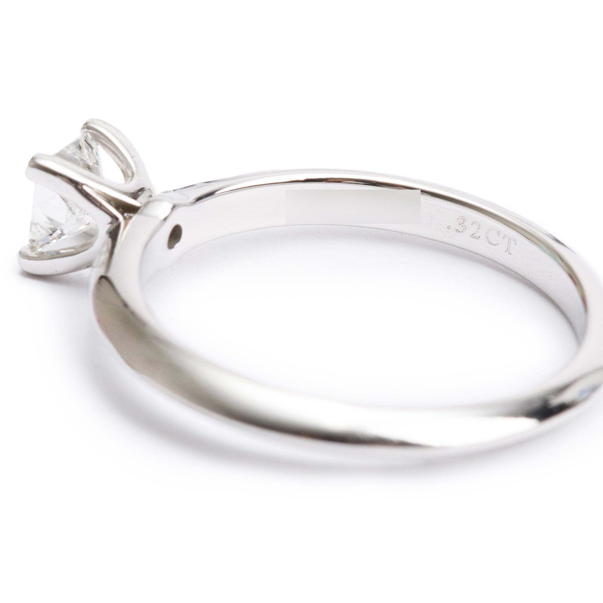 Tiffany & Co. Platinum Princess Cut 0.32 ct. Diamond Solitaire Engagement Ring, Size 6 w/ Box & Papers