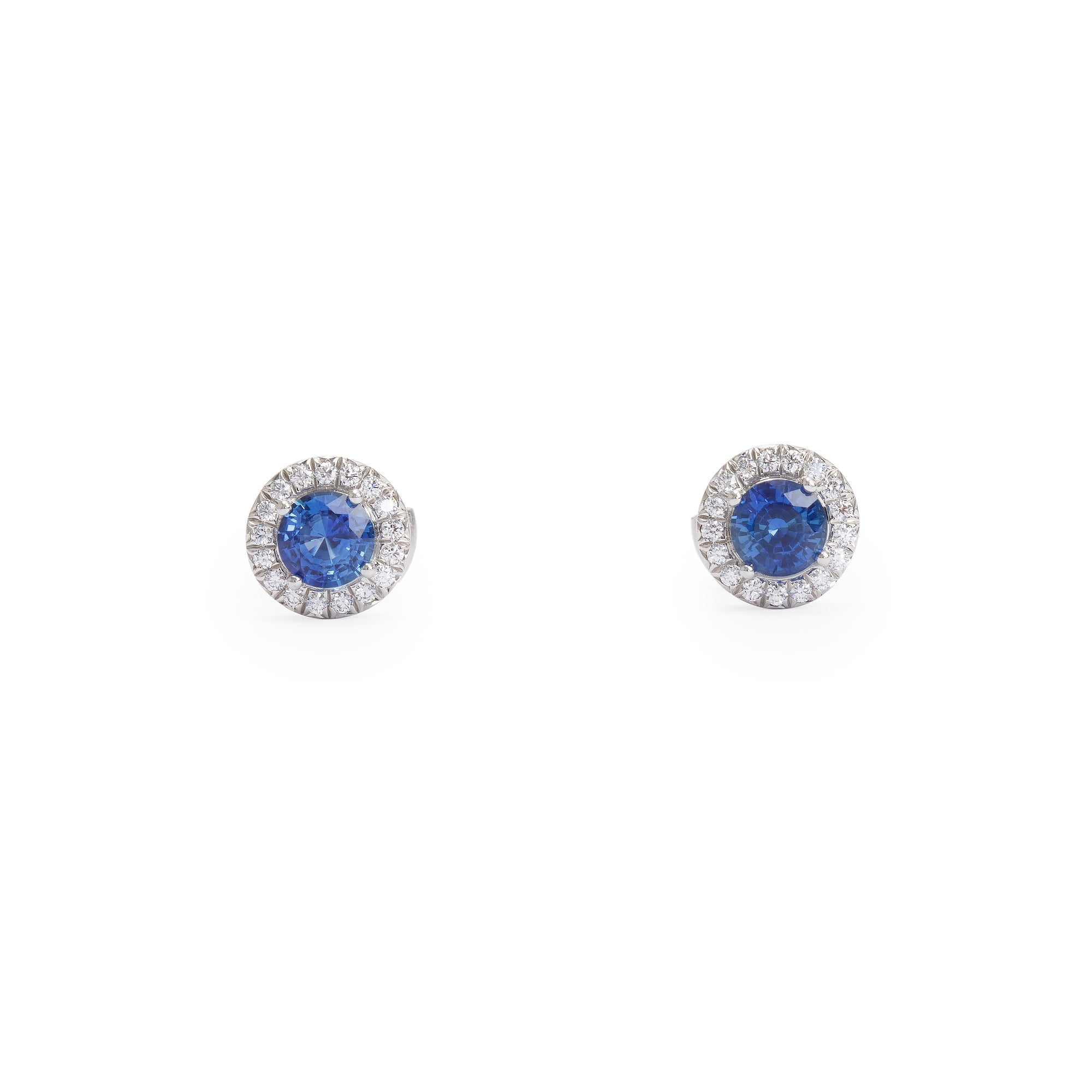 Tiffany & Co. Platinum Sapphire & Diamond Soleste Earrings w/ Box & Receipt