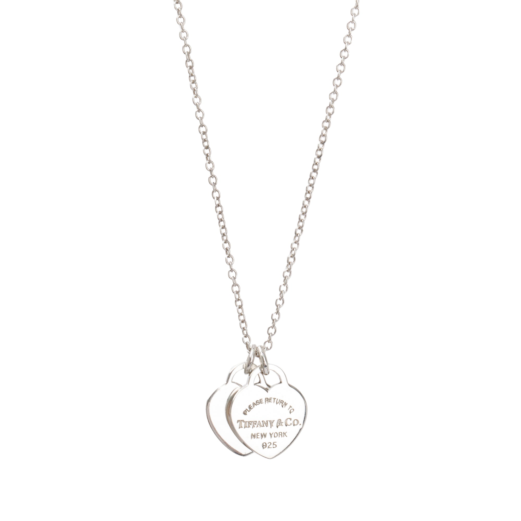 Tiffany & Co. Return to Tiffany Mini Double Heart Tag Pendant Necklace