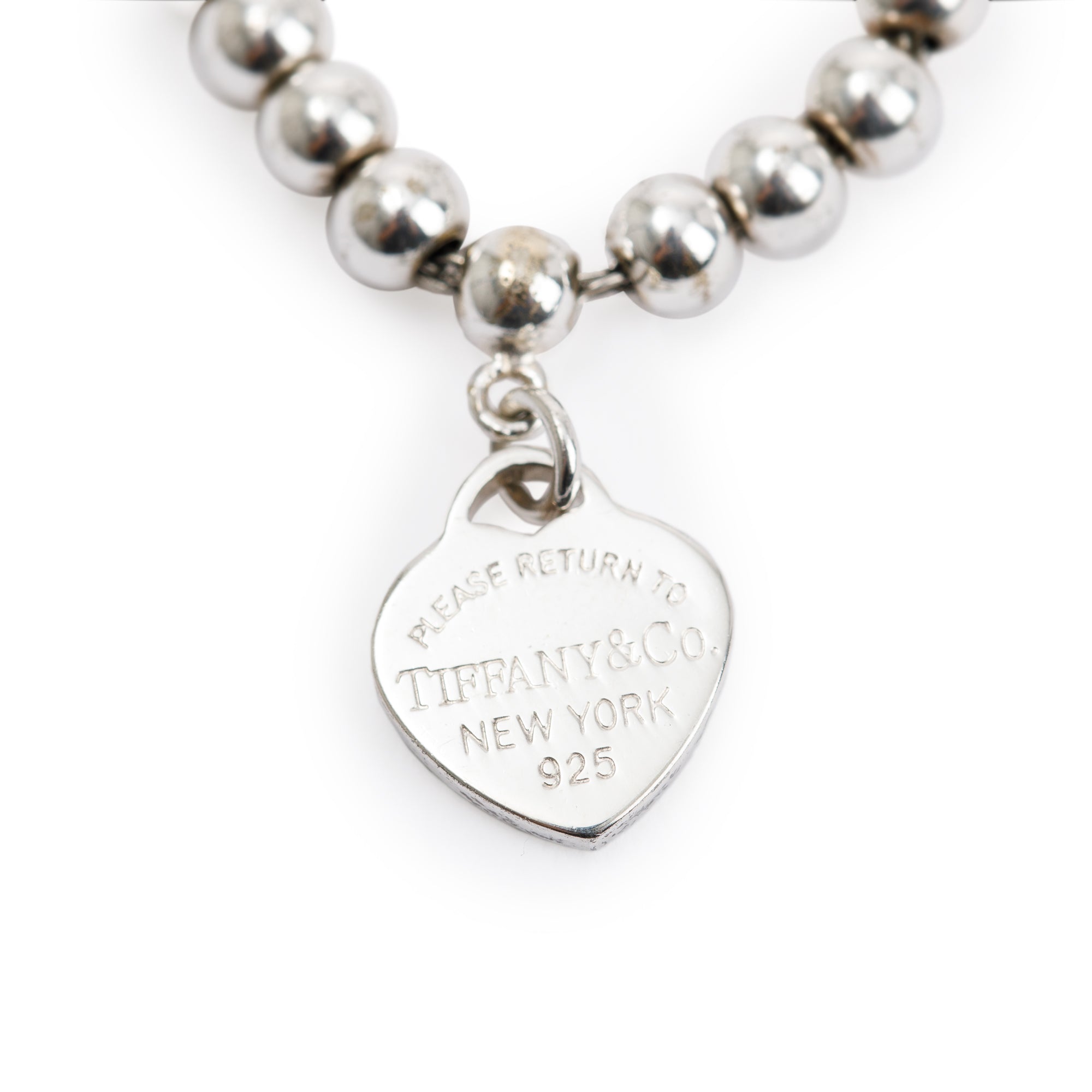 Tiffany & Co. Return to Tiffany Mini Heart Tag Bead Bracelet with Blue Enamel