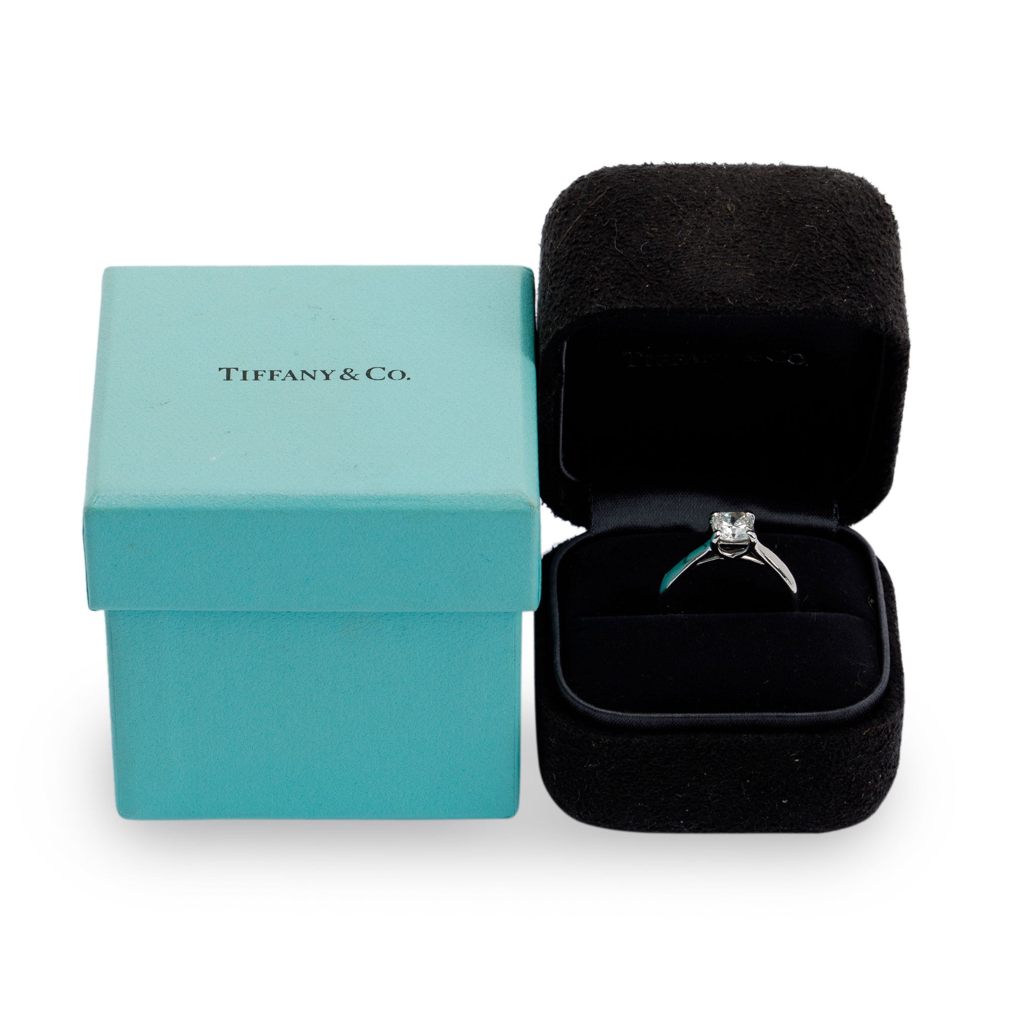 Tiffany & Co. Solitaire 0.93 ct. Lucida Diamond Engagement Ring w/ Box & Papers