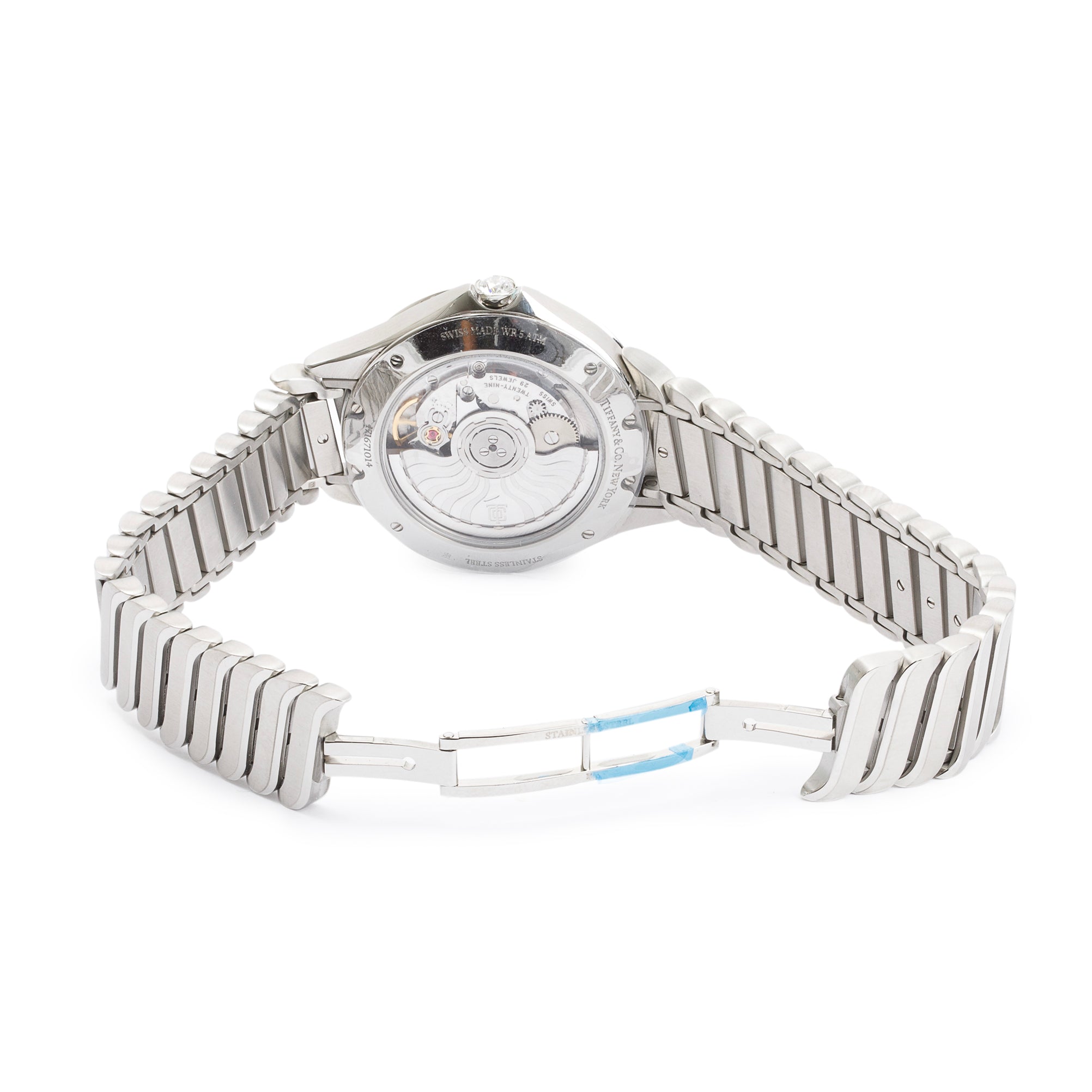 Tiffany & Co. Stainless Steel Metro Diamond Bezel & Dial 34 MM 3-Hand Automatic Watch w/ Box & Papers