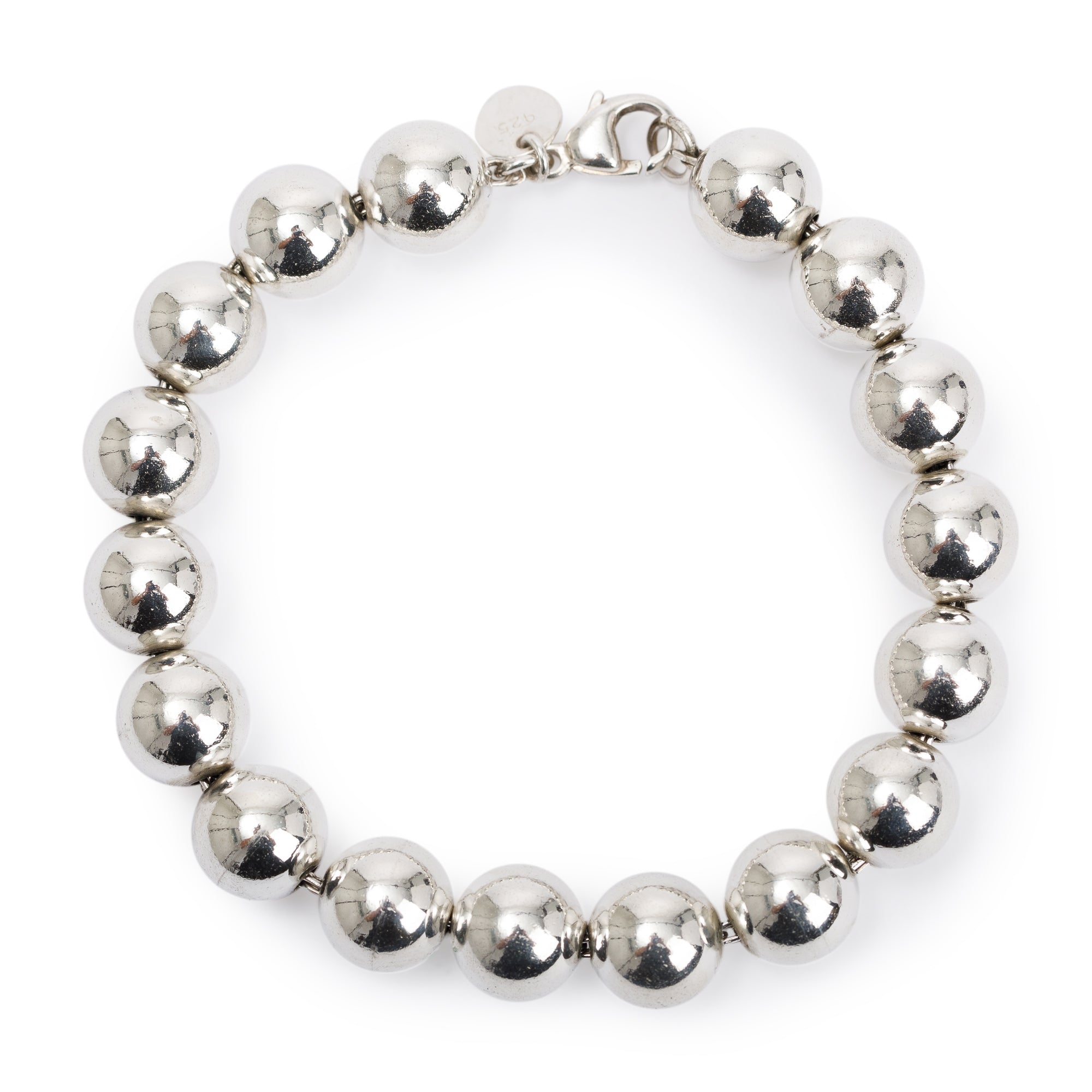 Tiffany & Co. Sterling Silver 10 MM HardWear Ball Bracelet
