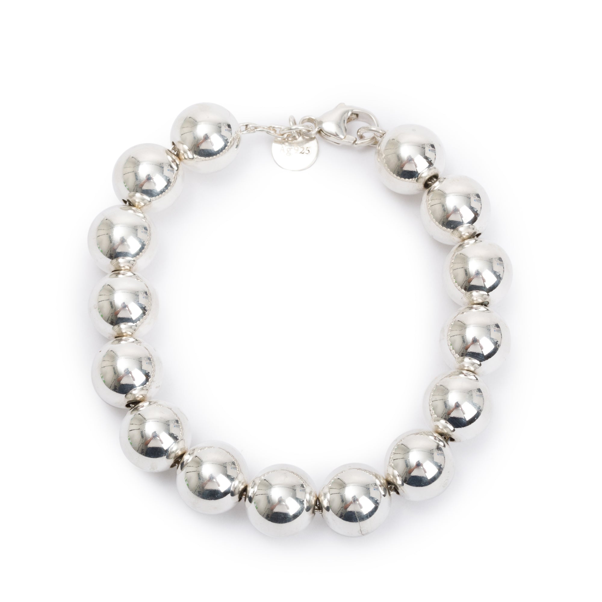 Tiffany & Co. Sterling Silver 10 MM HardWear Ball Bracelet