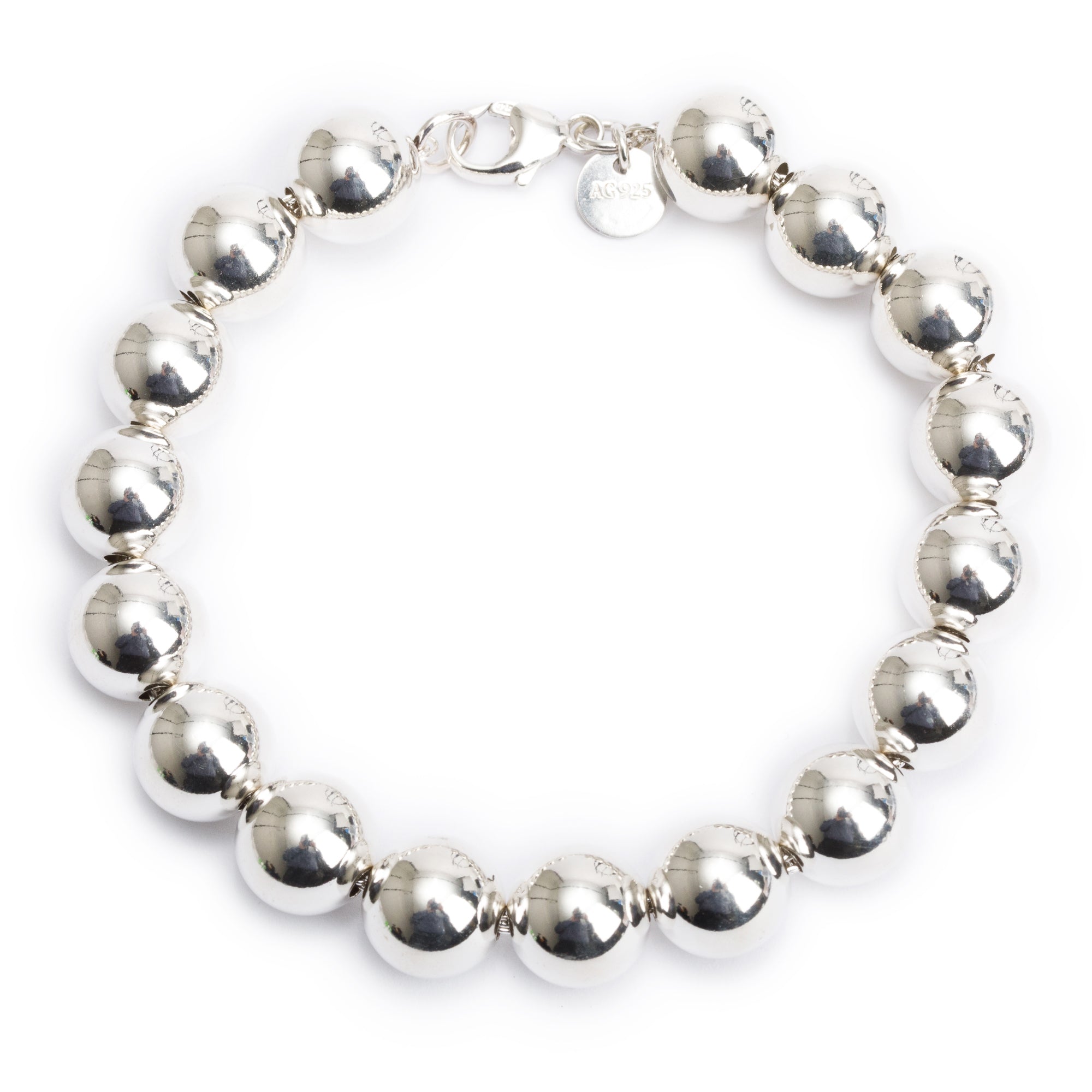 Tiffany & Co. Sterling Silver 10 MM HardWear Ball Bracelet