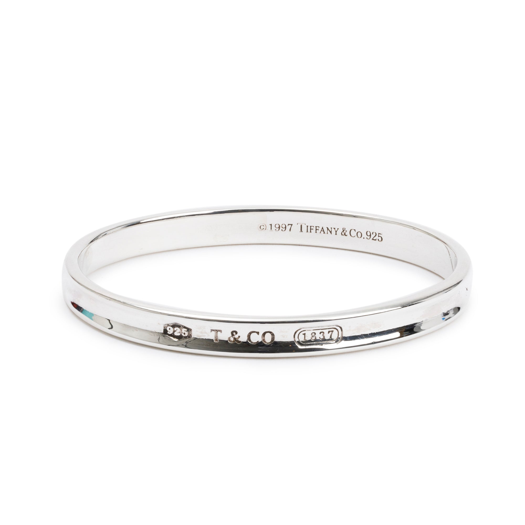 Tiffany & Co. Sterling Silver 1837 Bangle Bracelet w/ Box