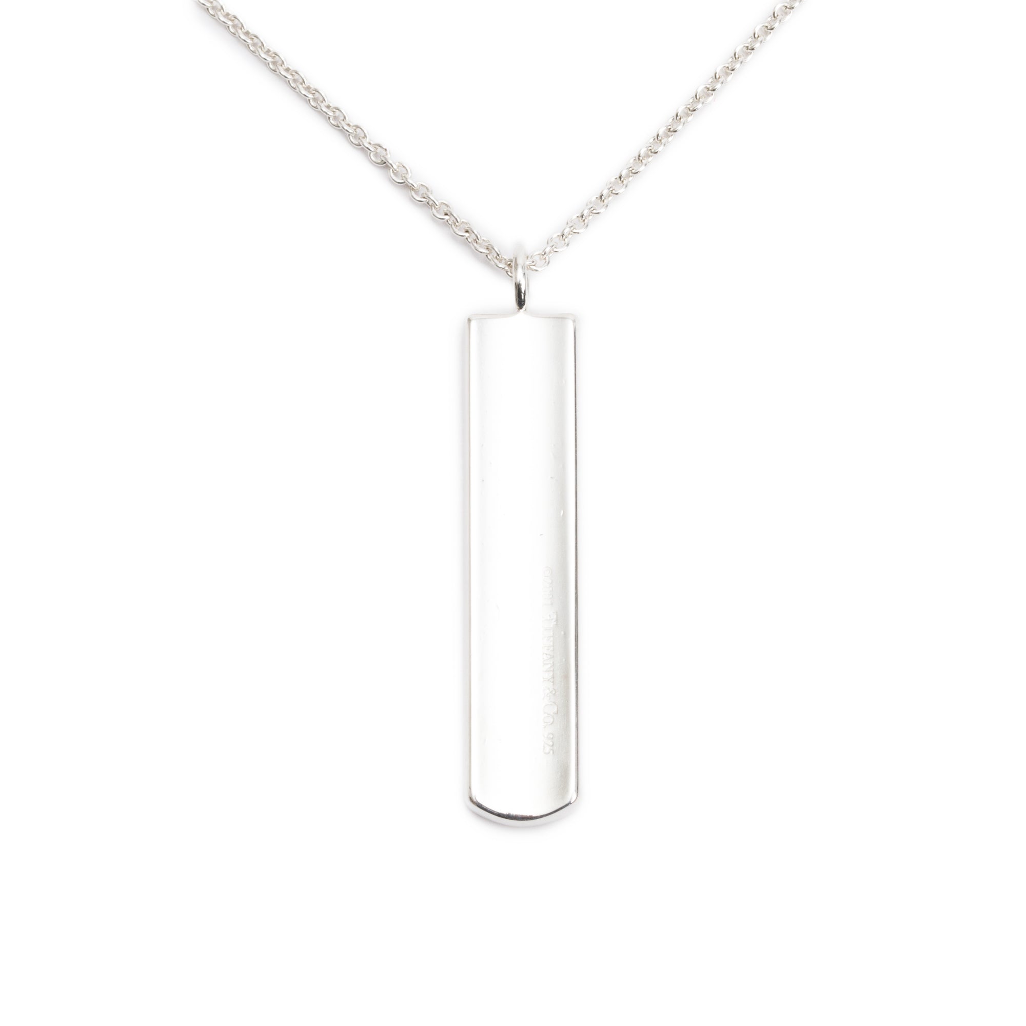 Tiffany & Co. Sterling Silver 1837 Bar Pendant Necklace